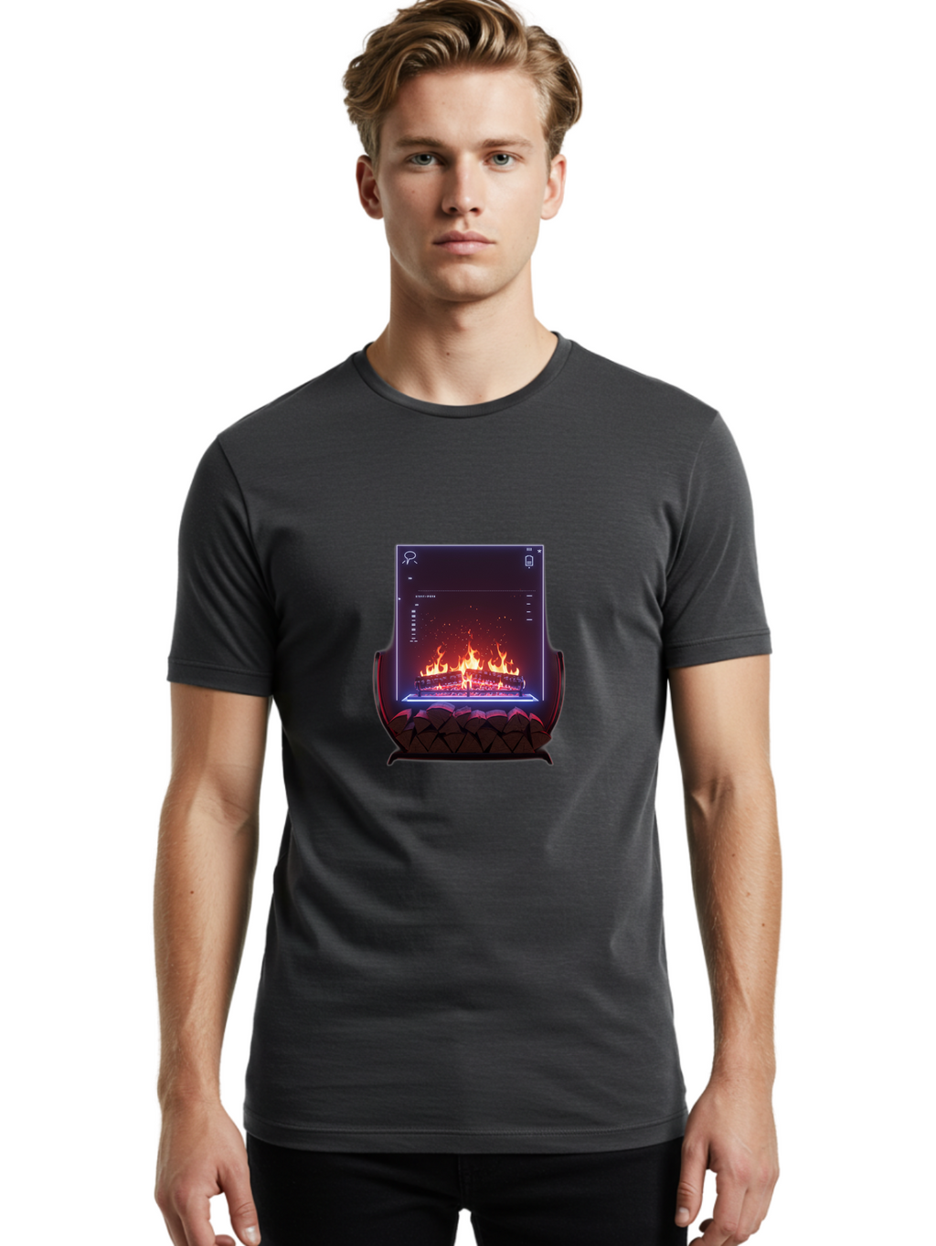 Virtual-Fireplace Men'S Graphic Tee, 100% Cotton, Comfortable Casual Summer Wear, Machine Washable, Vintage Camera, Old Camera, Antique Camera, Black Camera, Classic Photography, Photography Equipment, Nostalgic Device, Film Camera, Camera Art Bal574