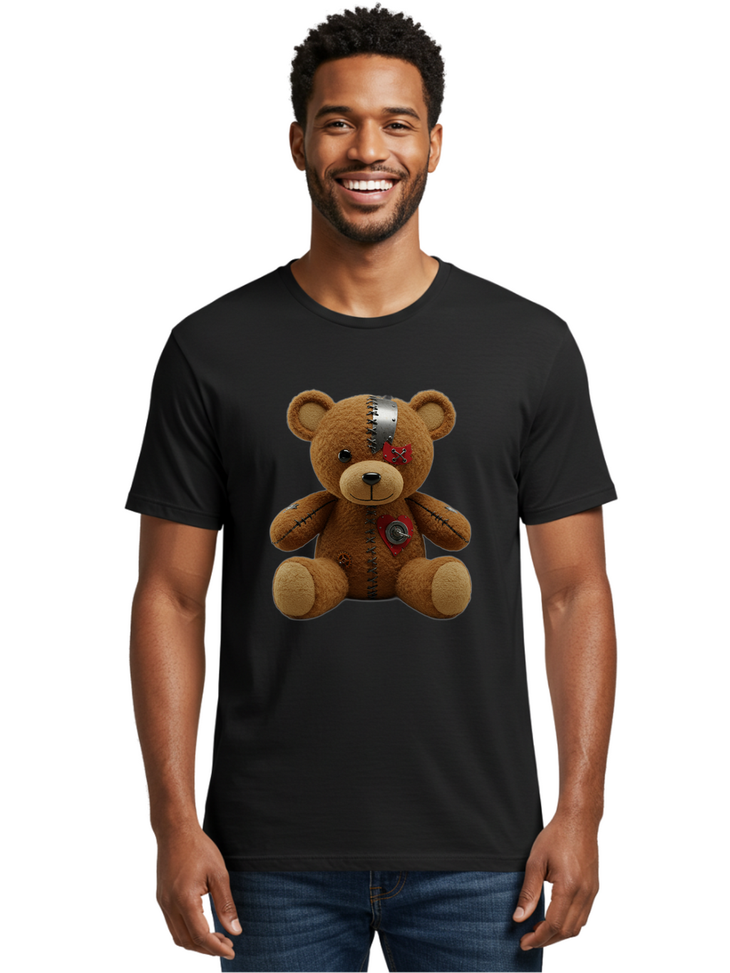 Voodoo-Teddy-Bear-1 Men'S Graphic Tee, 100% Cotton, Comfortable Casual Summer Wear, Machine Washable, Vintage Camera, Old Camera, Antique Camera, Black Camera, Classic Photography, Photography Equipment, Nostalgic Device, Film Camera, Bal575
