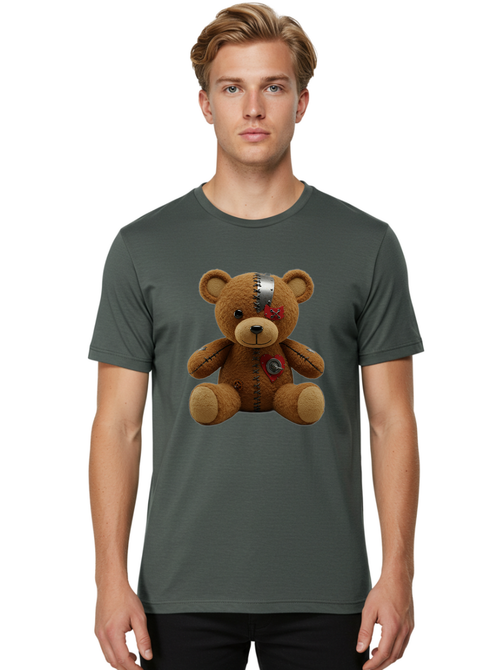 Voodoo-Teddy-Bear-1 Men'S Graphic Tee, 100% Cotton, Comfortable Casual Summer Wear, Machine Washable, Vintage Camera, Old Camera, Antique Camera, Black Camera, Classic Photography, Photography Equipment, Nostalgic Device, Film Camera, Bal575