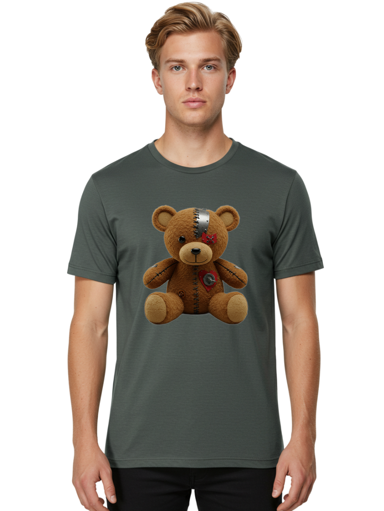 Voodoo-Teddy-Bear-1 Men'S Graphic Tee, 100% Cotton, Comfortable Casual Summer Wear, Machine Washable, Vintage Camera, Old Camera, Antique Camera, Black Camera, Classic Photography, Photography Equipment, Nostalgic Device, Film Camera, Bal575