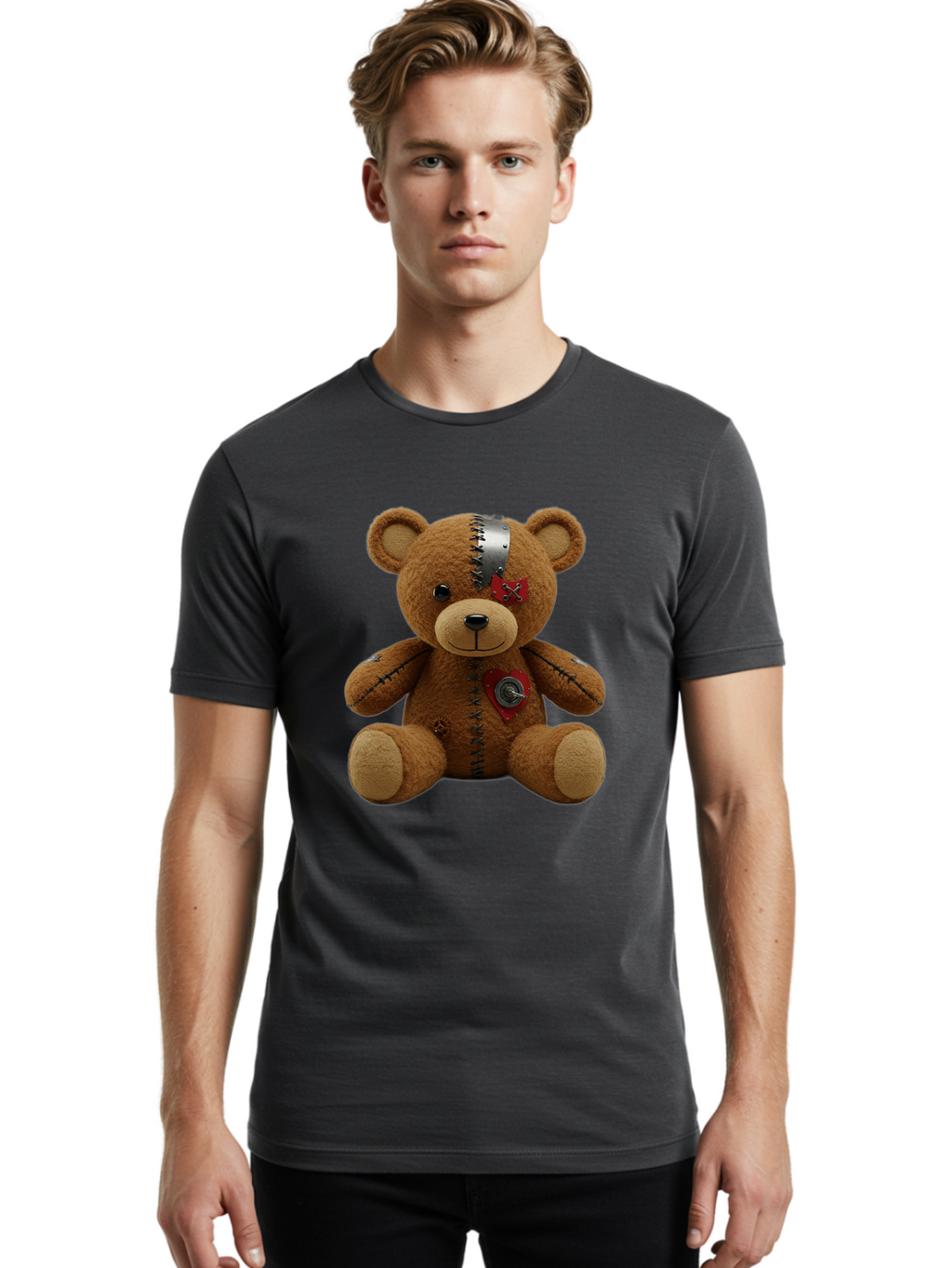 Voodoo-Teddy-Bear-1 Men'S Graphic Tee, 100% Cotton, Comfortable Casual Summer Wear, Machine Washable, Vintage Camera, Old Camera, Antique Camera, Black Camera, Classic Photography, Photography Equipment, Nostalgic Device, Film Camera, Bal575