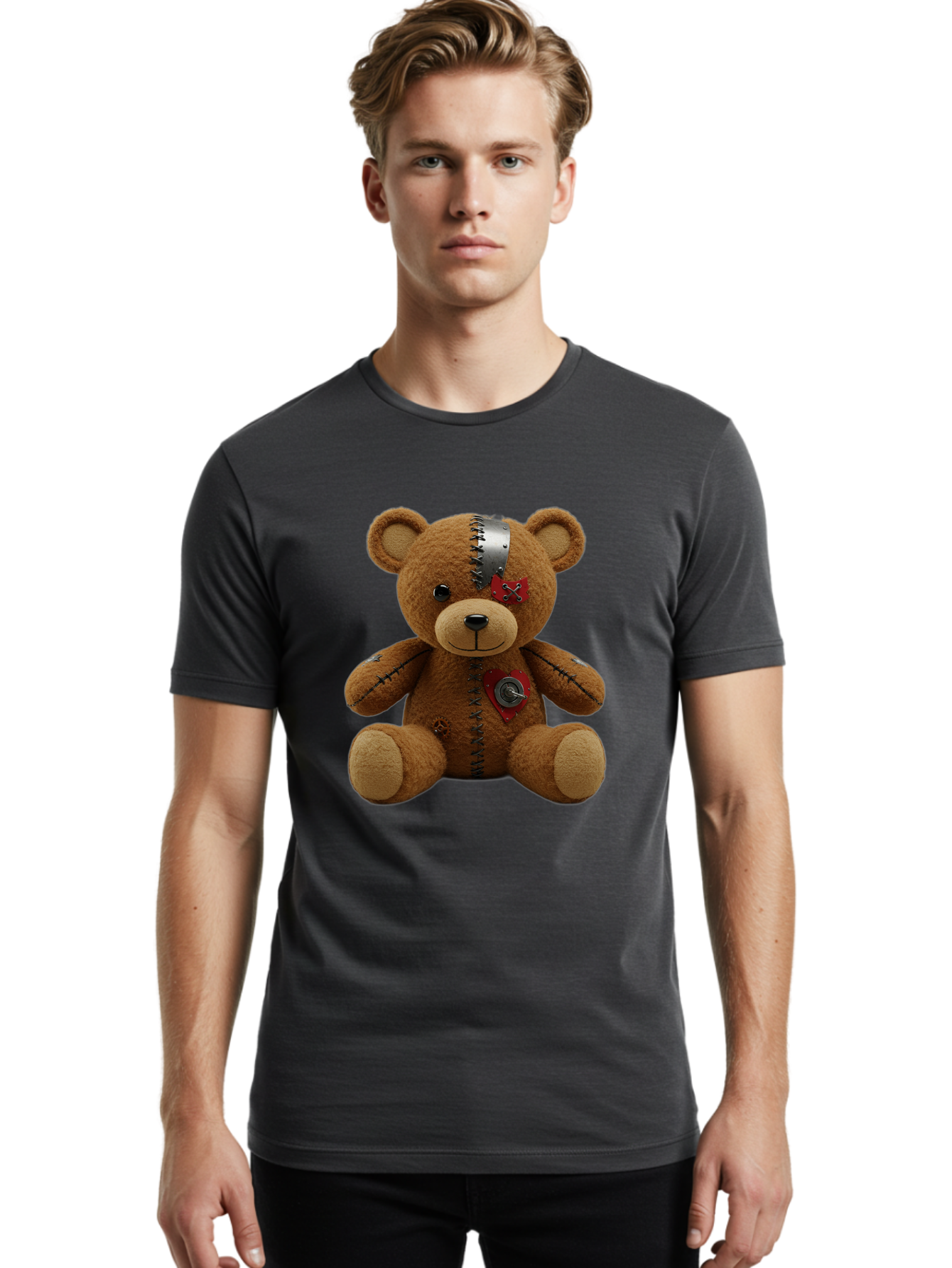 Voodoo-Teddy-Bear-1 Men'S Graphic Tee, 100% Cotton, Comfortable Casual Summer Wear, Machine Washable, Vintage Camera, Old Camera, Antique Camera, Black Camera, Classic Photography, Photography Equipment, Nostalgic Device, Film Camera, Bal575