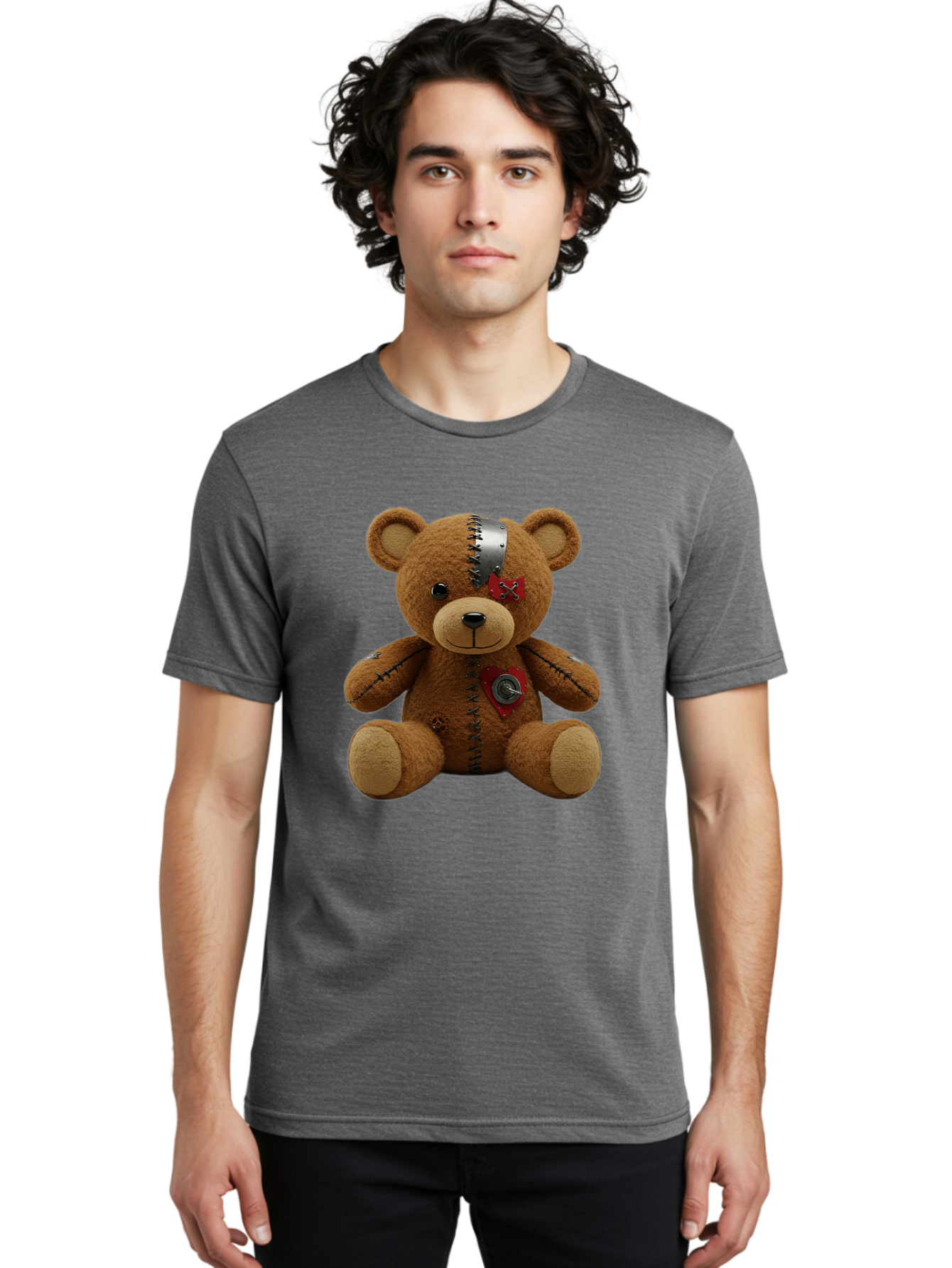 Voodoo-Teddy-Bear-1 Men'S Graphic Tee, 100% Cotton, Comfortable Casual Summer Wear, Machine Washable, Vintage Camera, Old Camera, Antique Camera, Black Camera, Classic Photography, Photography Equipment, Nostalgic Device, Film Camera, Bal575