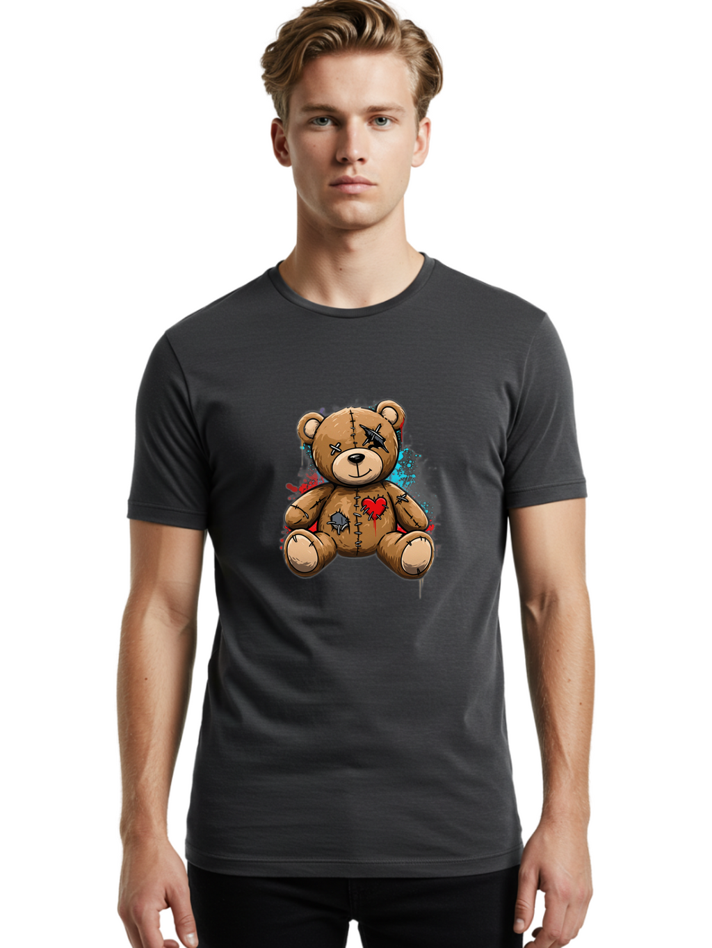 Voodoo-Teddy-Bear-2 Men'S Graphic Tee, 100% Cotton, Comfortable Casual Summer Wear, Machine Washable, Vintage Camera, Old Camera, Antique Camera, Black Camera, Classic Photography, Photography Equipment, Nostalgic Device, Film Camera, Bal576