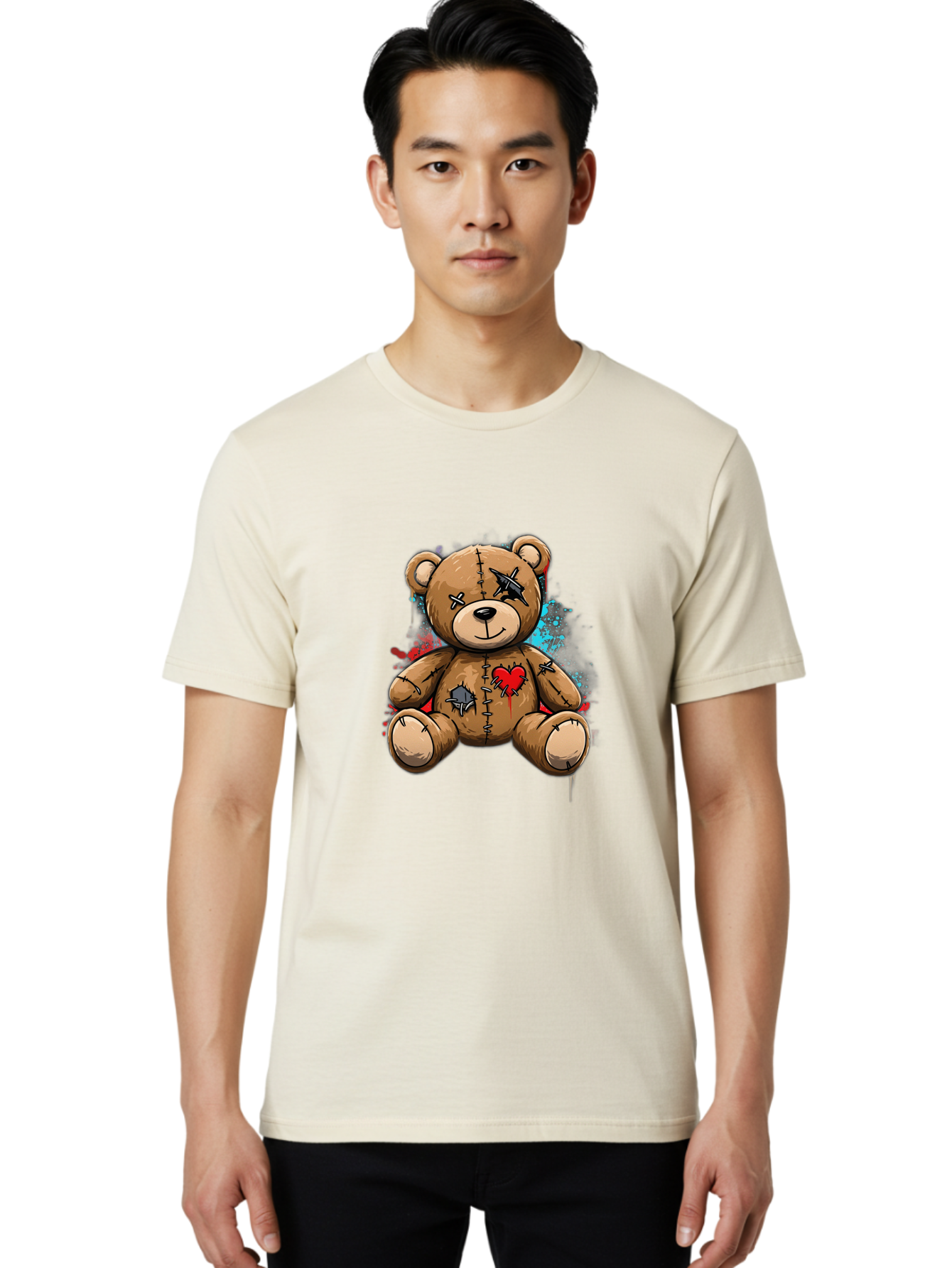 Voodoo-Teddy-Bear-2 Men'S Graphic Tee, 100% Cotton, Comfortable Casual Summer Wear, Machine Washable, Vintage Camera, Old Camera, Antique Camera, Black Camera, Classic Photography, Photography Equipment, Nostalgic Device, Film Camera, Bal576