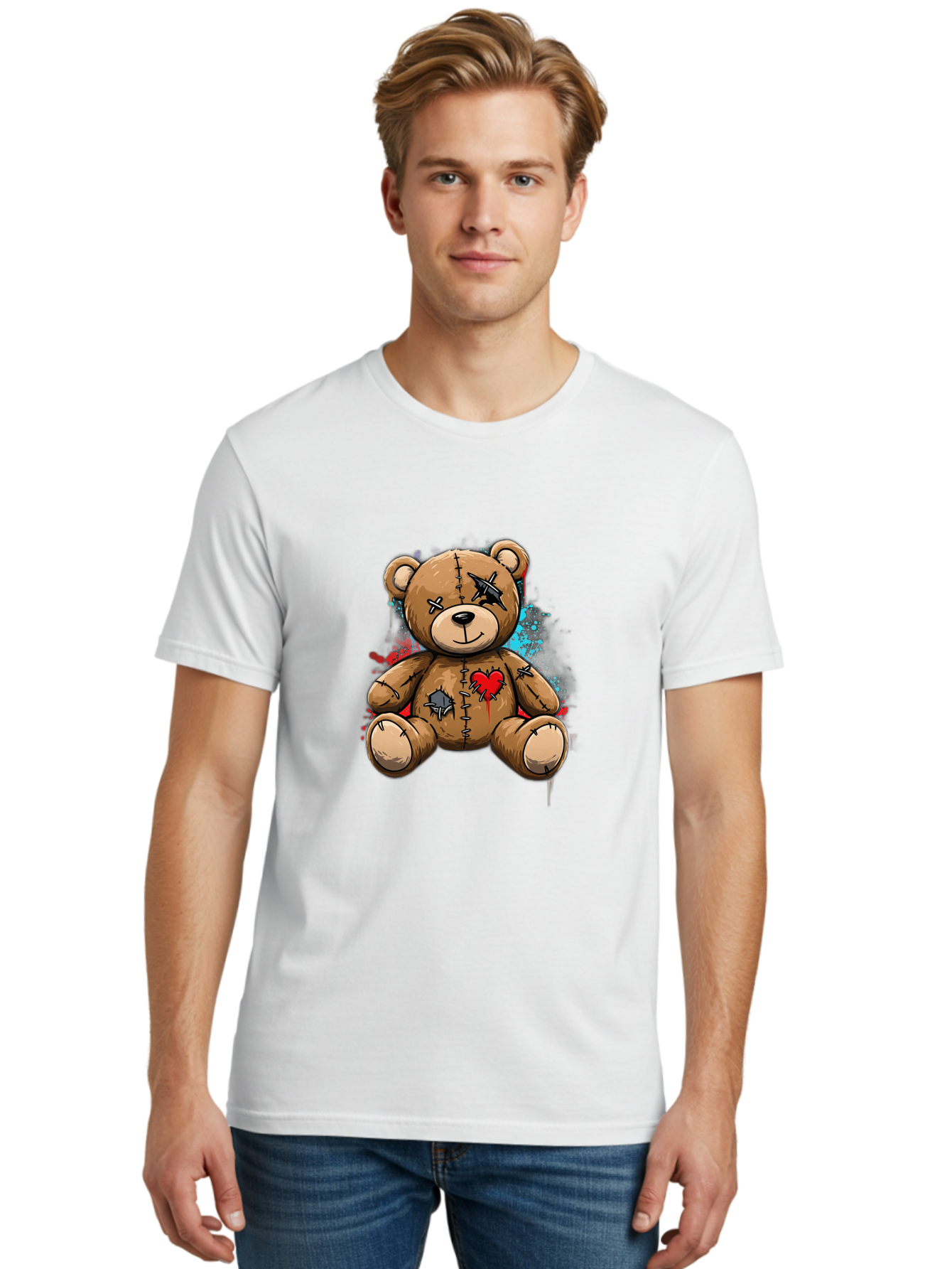 Voodoo-Teddy-Bear-2 Men'S Graphic Tee, 100% Cotton, Comfortable Casual Summer Wear, Machine Washable, Vintage Camera, Old Camera, Antique Camera, Black Camera, Classic Photography, Photography Equipment, Nostalgic Device, Film Camera, Bal576
