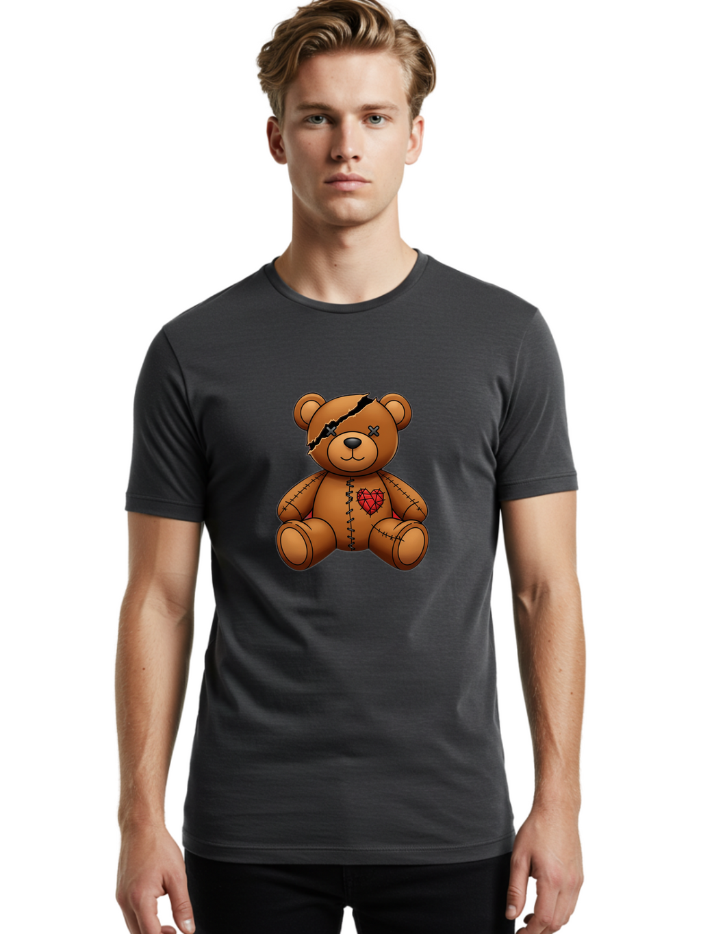 Voodoo-Teddy-Bear-3 Men'S Graphic Tee, 100% Cotton, Comfortable Casual Summer Wear, Machine Washable, Vintage Camera, Old Camera, Antique Camera, Black Camera, Classic Photography, Photography Equipment, Nostalgic Device, Film Camera, Bal577