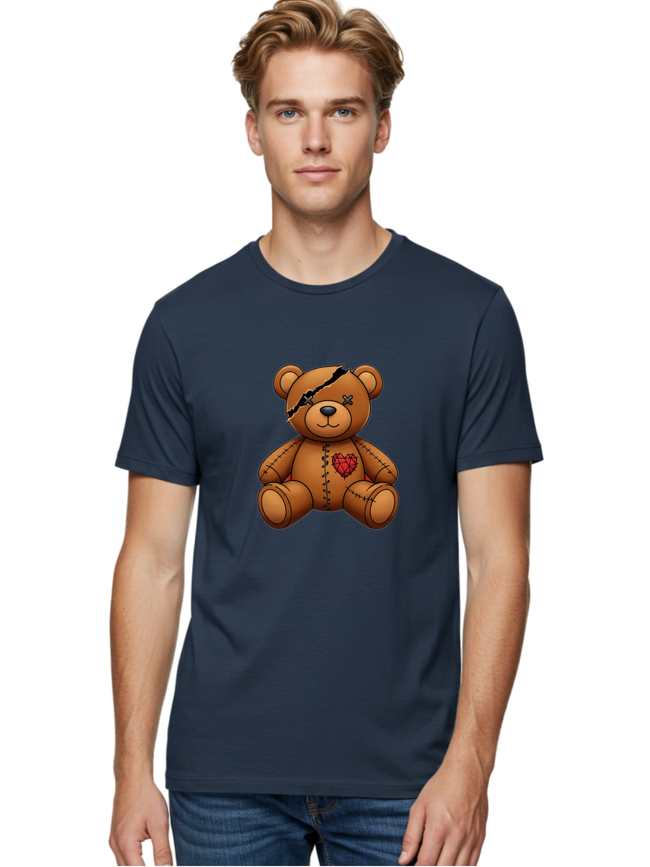 Voodoo-Teddy-Bear-3 Men'S Graphic Tee, 100% Cotton, Comfortable Casual Summer Wear, Machine Washable, Vintage Camera, Old Camera, Antique Camera, Black Camera, Classic Photography, Photography Equipment, Nostalgic Device, Film Camera, Bal577