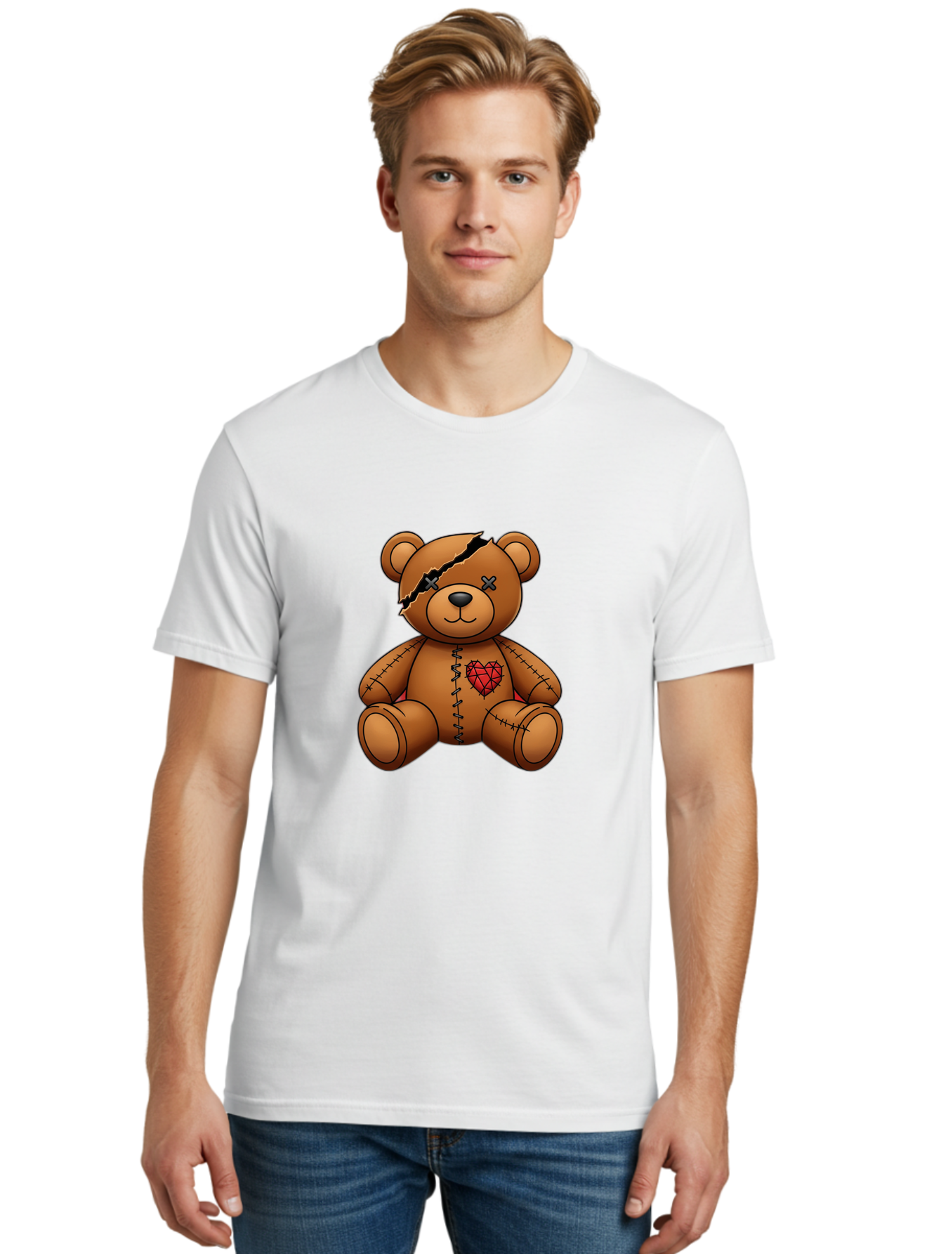 Voodoo-Teddy-Bear-3 Men'S Graphic Tee, 100% Cotton, Comfortable Casual Summer Wear, Machine Washable, Vintage Camera, Old Camera, Antique Camera, Black Camera, Classic Photography, Photography Equipment, Nostalgic Device, Film Camera, Bal577