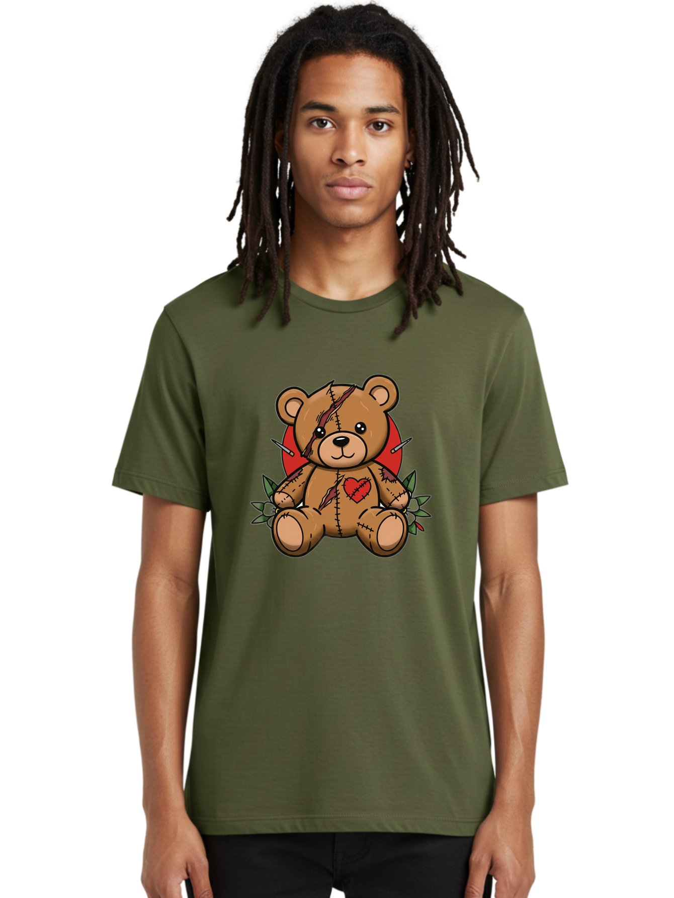 Voodoo-Teddy-Bear-4 Men'S Graphic Tee, 100% Cotton, Comfortable Casual Summer Wear, Machine Washable, Vintage Camera, Old Camera, Antique Camera, Black Camera, Classic Photography, Photography Equipment, Nostalgic Device, Film Camera, Bal578