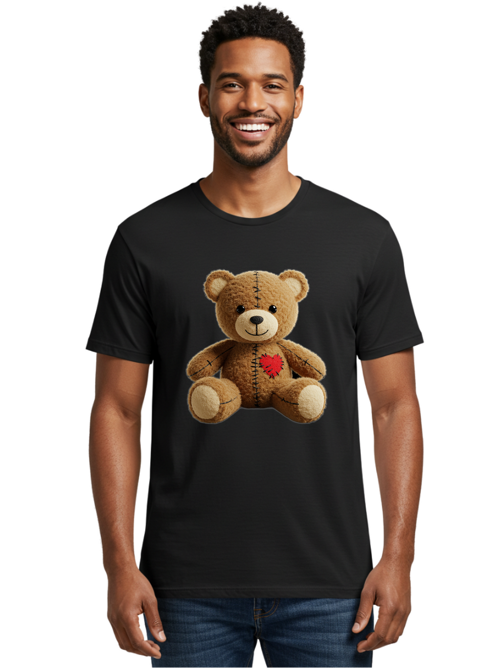 Voodoo-Teddy-Bear-6 Men'S Graphic Tee, 100% Cotton, Comfortable Casual Summer Wear, Machine Washable, Vintage Camera, Old Camera, Antique Camera, Black Camera, Classic Photography, Photography Equipment, Nostalgic Device, Film Camera, Bal580