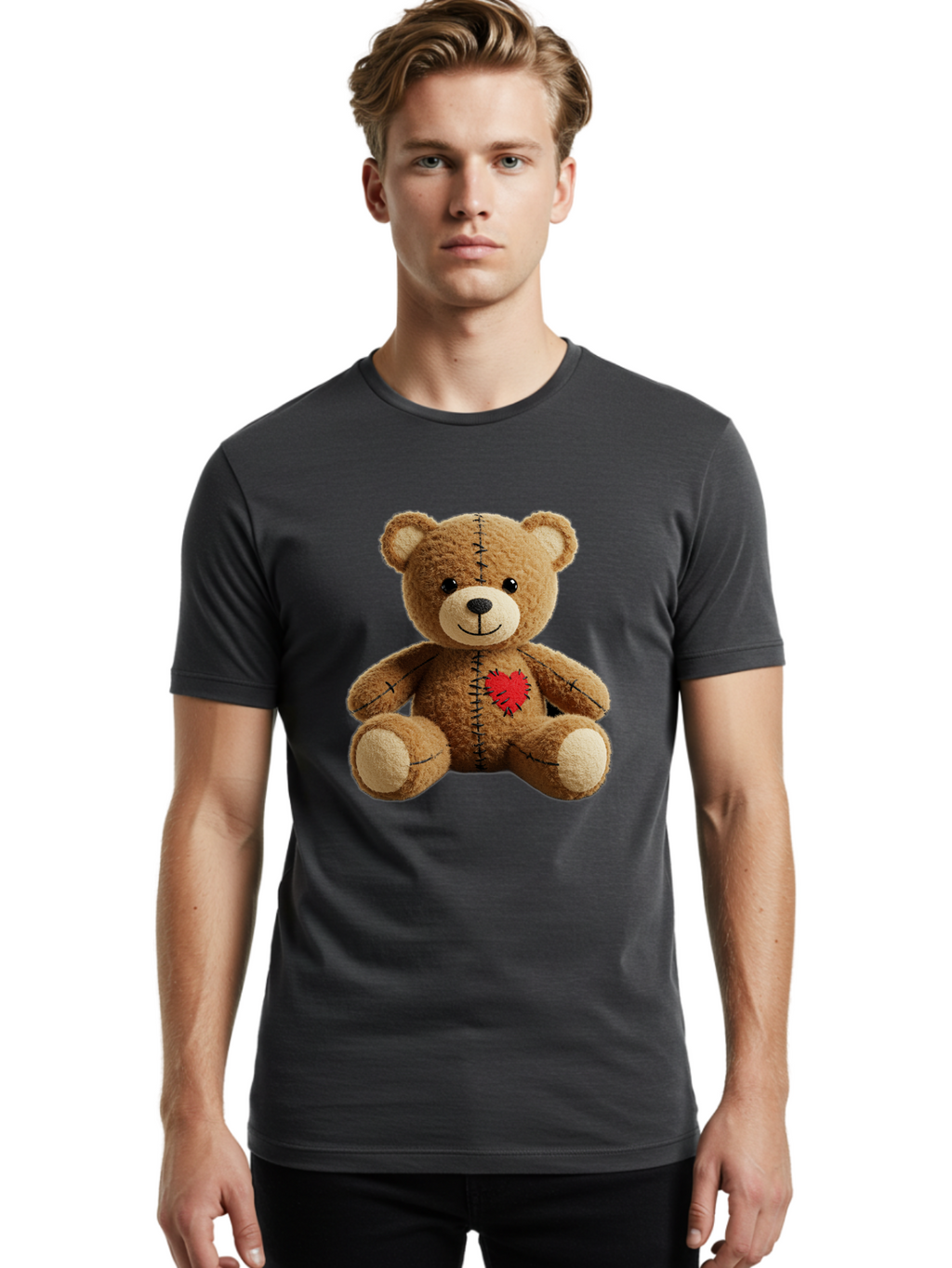 Voodoo-Teddy-Bear-6 Men'S Graphic Tee, 100% Cotton, Comfortable Casual Summer Wear, Machine Washable, Vintage Camera, Old Camera, Antique Camera, Black Camera, Classic Photography, Photography Equipment, Nostalgic Device, Film Camera, Bal580