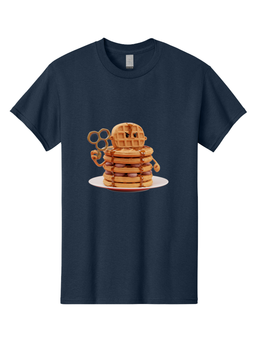 Waffle-Character Men'S Graphic Tee, 100% Cotton, Comfortable Casual Summer Wear, Machine Washable, Vintage Camera, Old Camera, Antique Camera, Black Camera, Classic Photography, Photography Equipment, Nostalgic Device, Film Camera, Camera Art Bal582