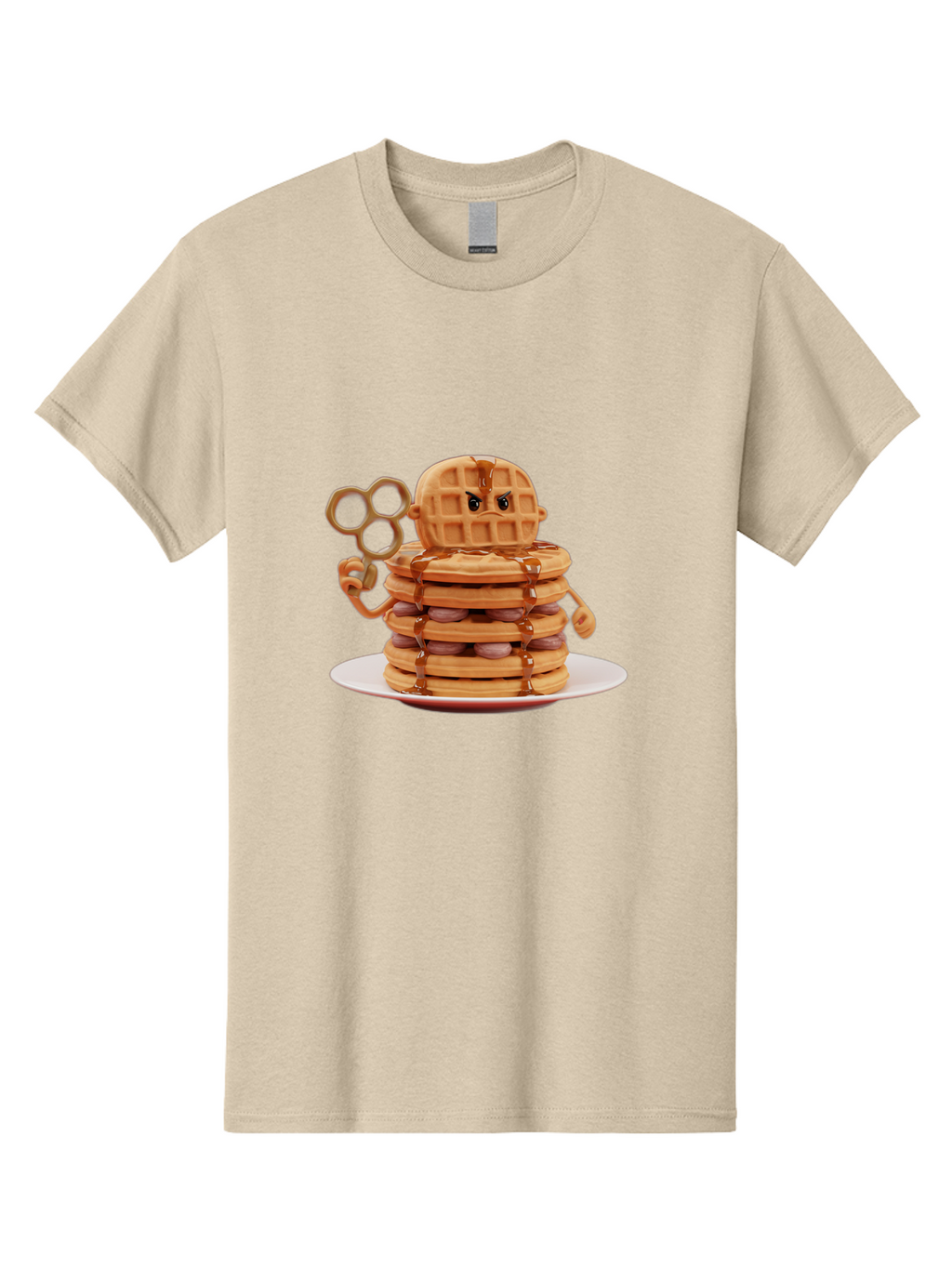 Waffle-Character Men'S Graphic Tee, 100% Cotton, Comfortable Casual Summer Wear, Machine Washable, Vintage Camera, Old Camera, Antique Camera, Black Camera, Classic Photography, Photography Equipment, Nostalgic Device, Film Camera, Camera Art Bal582