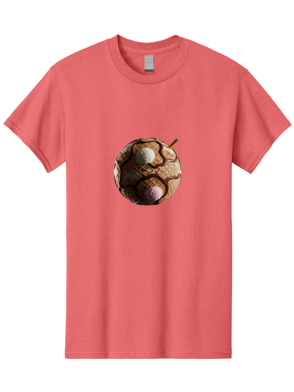 Waffle-Ice-Cream Men'S Graphic Tee, 100% Cotton, Comfortable Casual Summer Wear, Machine Washable, Vintage Camera, Old Camera, Antique Camera, Black Camera, Classic Photography, Photography Equipment, Nostalgic Device, Film Camera, Camera Art Bal583