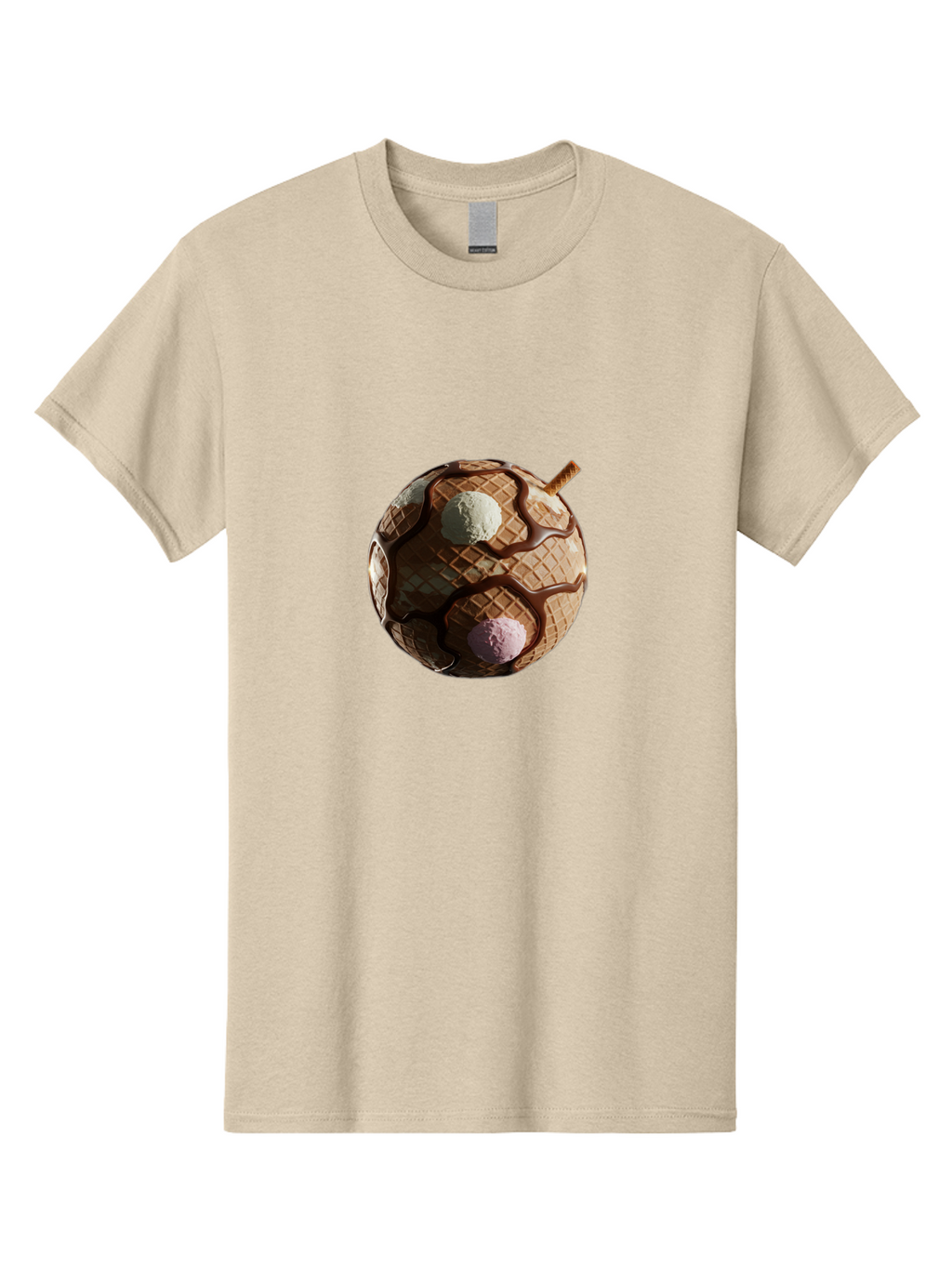 Waffle-Ice-Cream Men'S Graphic Tee, 100% Cotton, Comfortable Casual Summer Wear, Machine Washable, Vintage Camera, Old Camera, Antique Camera, Black Camera, Classic Photography, Photography Equipment, Nostalgic Device, Film Camera, Camera Art Bal583