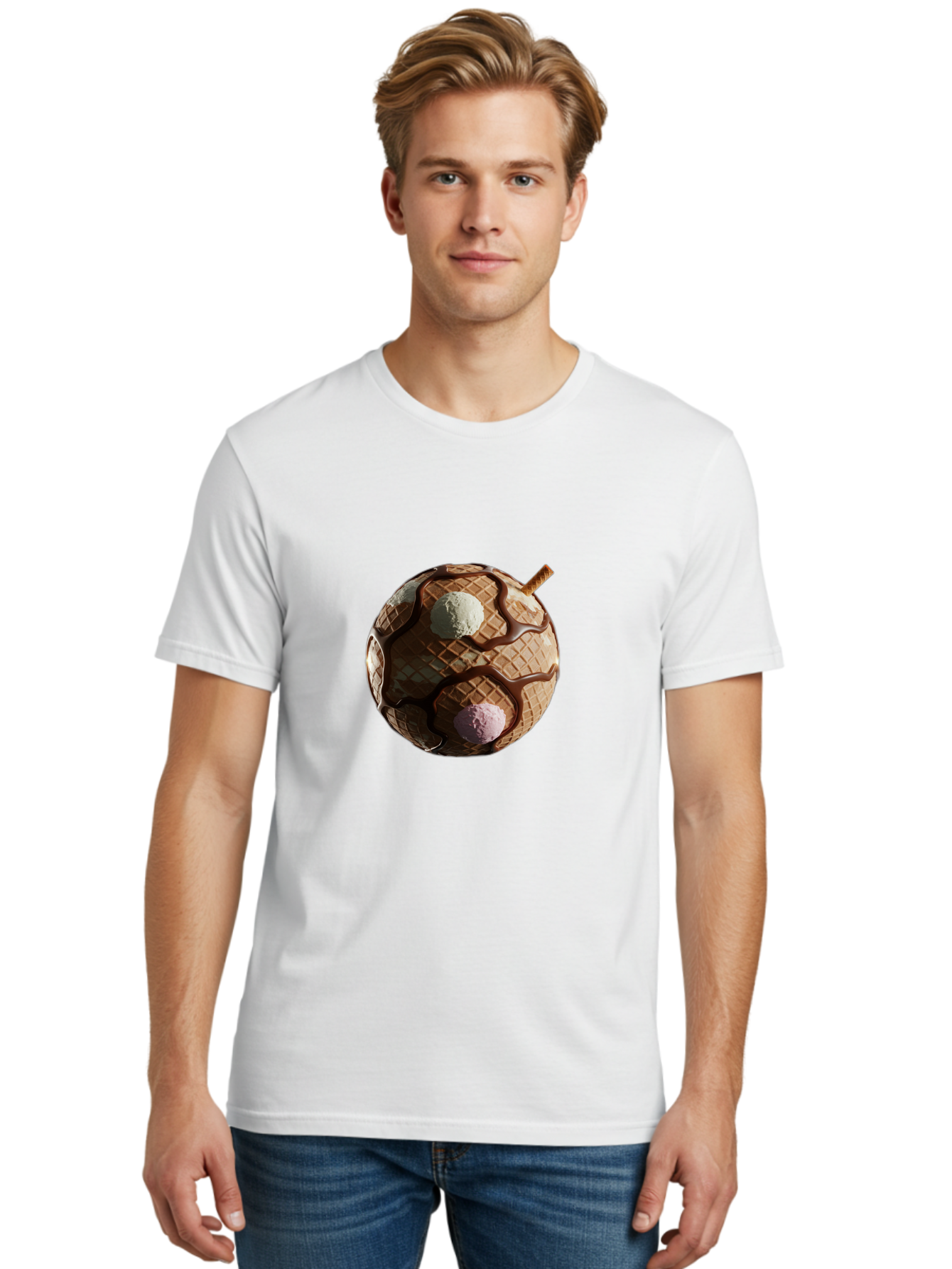 Waffle-Ice-Cream Men'S Graphic Tee, 100% Cotton, Comfortable Casual Summer Wear, Machine Washable, Vintage Camera, Old Camera, Antique Camera, Black Camera, Classic Photography, Photography Equipment, Nostalgic Device, Film Camera, Camera Art Bal583