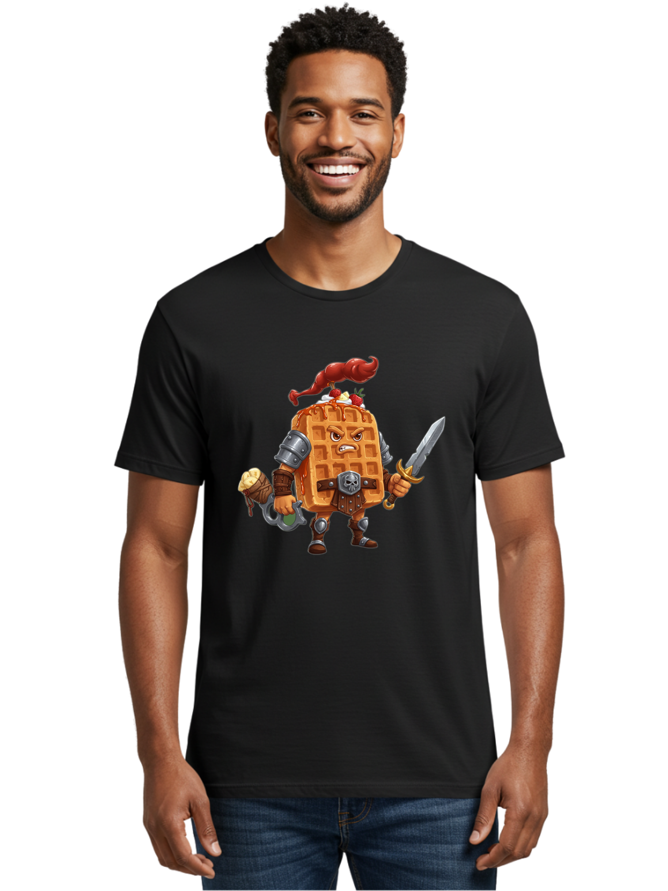Waffle-Knight Men'S Graphic Tee, 100% Cotton, Comfortable Casual Summer Wear, Machine Washable, Vintage Camera, Old Camera, Antique Camera, Black Camera, Classic Photography, Photography Equipment, Nostalgic Device, Film Camera, Camera Art Bal584