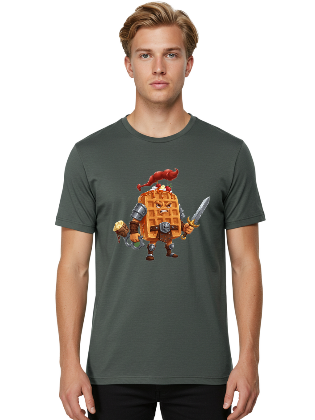 Waffle-Knight Men'S Graphic Tee, 100% Cotton, Comfortable Casual Summer Wear, Machine Washable, Vintage Camera, Old Camera, Antique Camera, Black Camera, Classic Photography, Photography Equipment, Nostalgic Device, Film Camera, Camera Art Bal584
