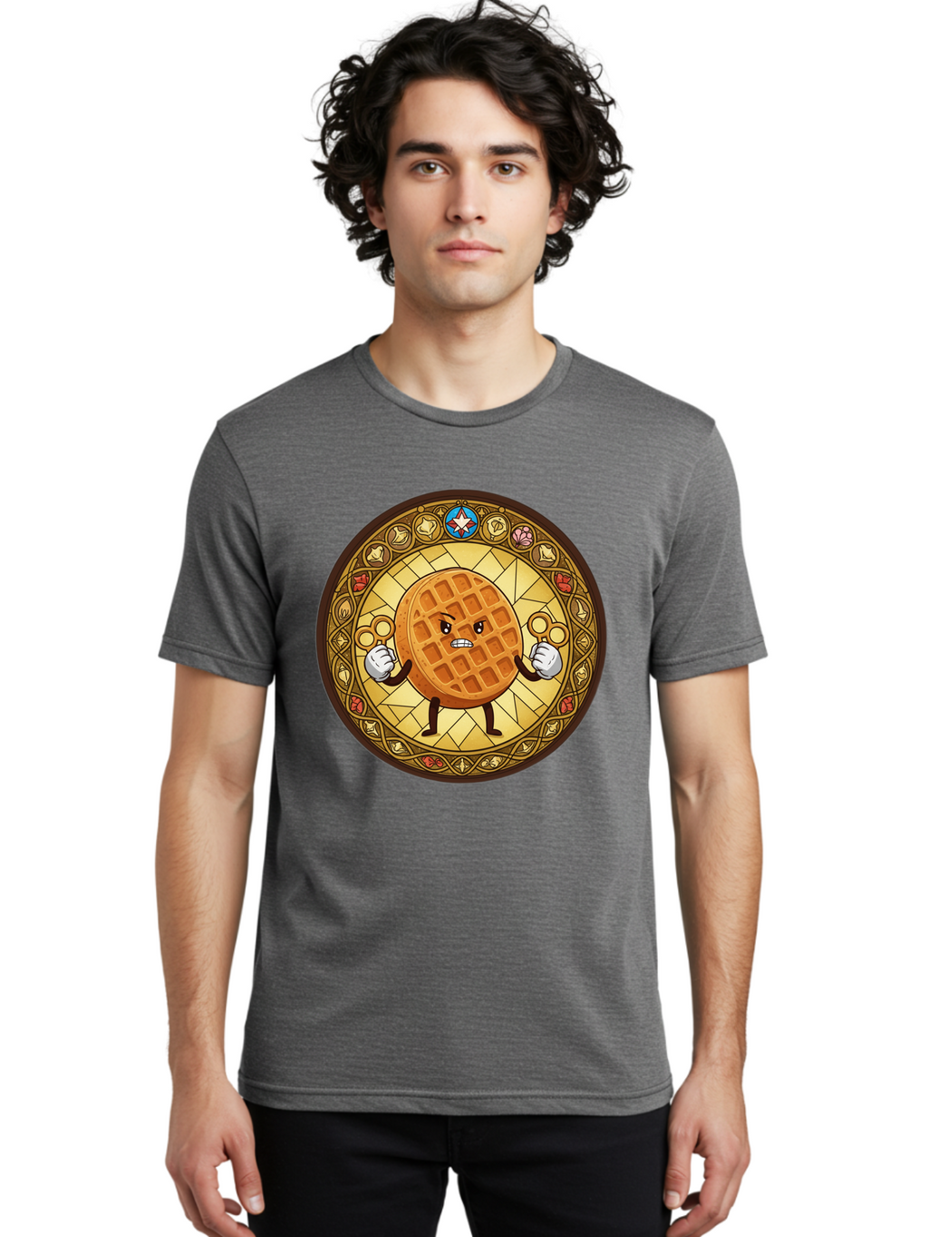 Waffle Men'S Graphic Tee, 100% Cotton, Comfortable Casual Summer Wear, Machine Washable, Vintage Camera, Old Camera, Antique Camera, Black Camera, Classic Photography, Photography Equipment, Nostalgic Device, Film Camera, Camera Art Bal585
