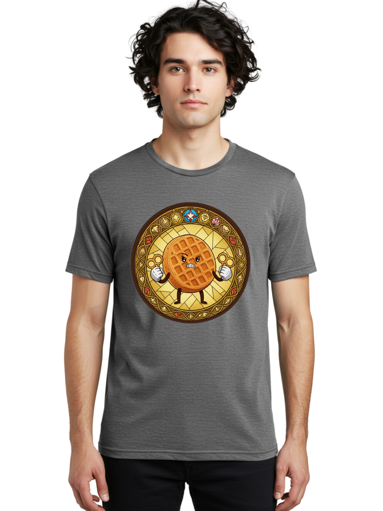 Waffle Men'S Graphic Tee, 100% Cotton, Comfortable Casual Summer Wear, Machine Washable, Vintage Camera, Old Camera, Antique Camera, Black Camera, Classic Photography, Photography Equipment, Nostalgic Device, Film Camera, Camera Art Bal585
