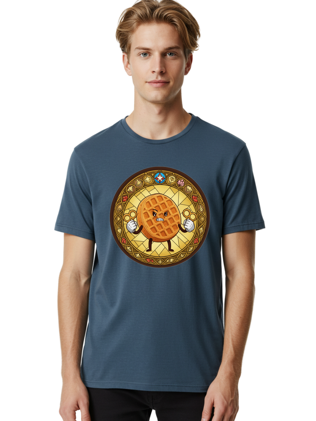 Waffle Men'S Graphic Tee, 100% Cotton, Comfortable Casual Summer Wear, Machine Washable, Vintage Camera, Old Camera, Antique Camera, Black Camera, Classic Photography, Photography Equipment, Nostalgic Device, Film Camera, Camera Art Bal585