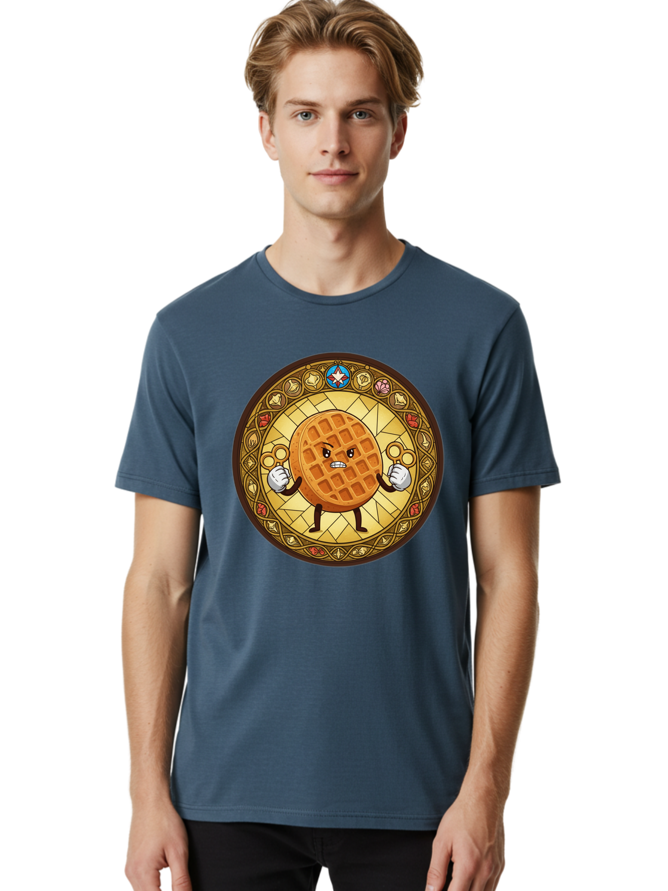 Waffle Men'S Graphic Tee, 100% Cotton, Comfortable Casual Summer Wear, Machine Washable, Vintage Camera, Old Camera, Antique Camera, Black Camera, Classic Photography, Photography Equipment, Nostalgic Device, Film Camera, Camera Art Bal585
