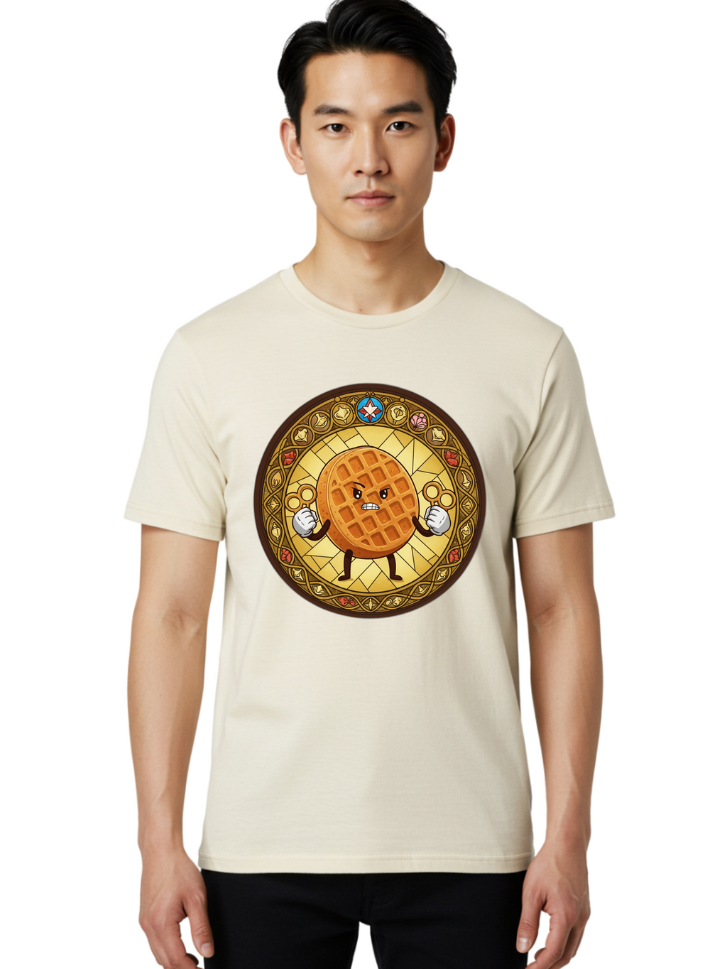 Waffle Men'S Graphic Tee, 100% Cotton, Comfortable Casual Summer Wear, Machine Washable, Vintage Camera, Old Camera, Antique Camera, Black Camera, Classic Photography, Photography Equipment, Nostalgic Device, Film Camera, Camera Art Bal585