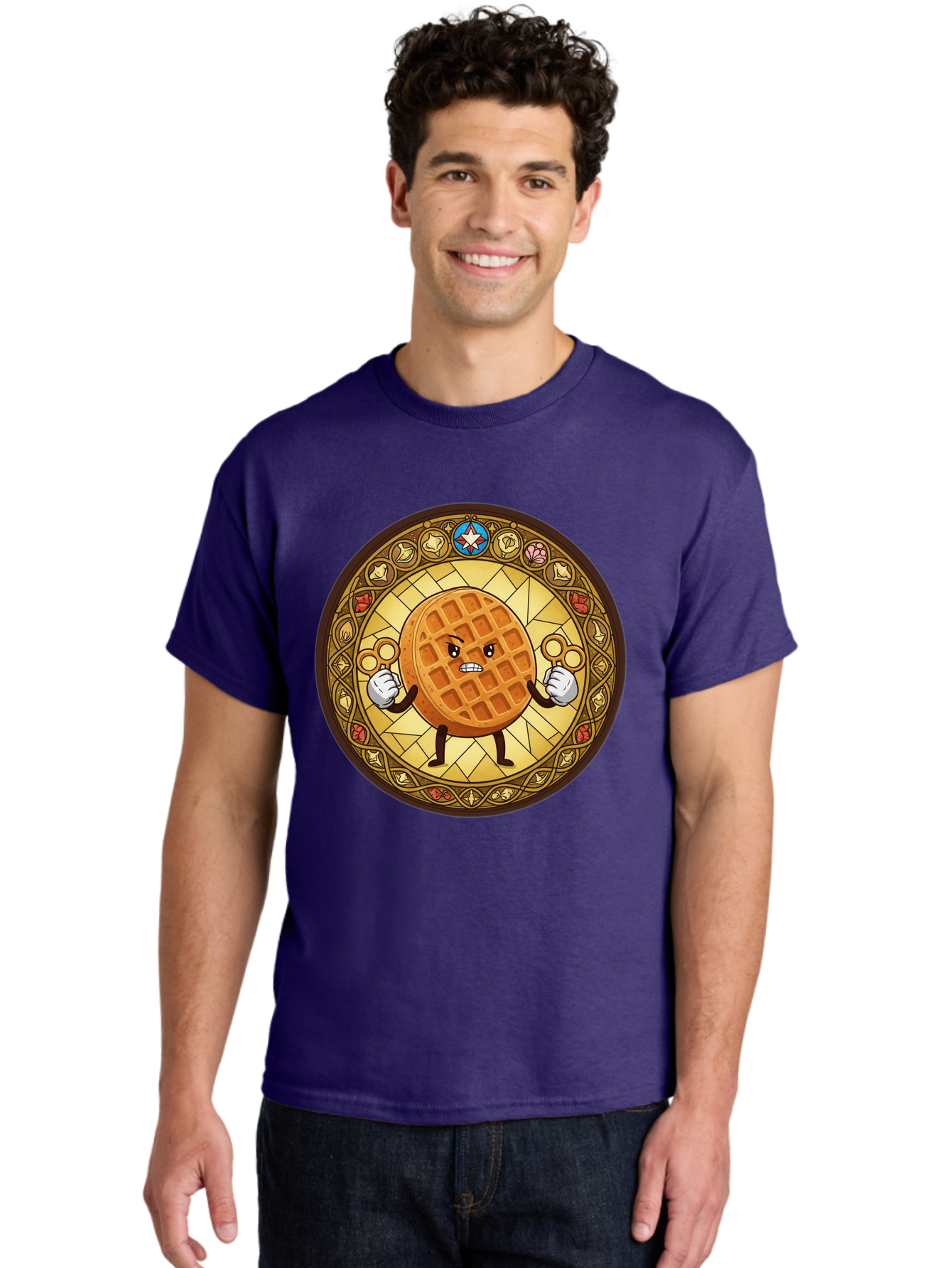 Waffle Men'S Graphic Tee, 100% Cotton, Comfortable Casual Summer Wear, Machine Washable, Vintage Camera, Old Camera, Antique Camera, Black Camera, Classic Photography, Photography Equipment, Nostalgic Device, Film Camera, Camera Art Bal585