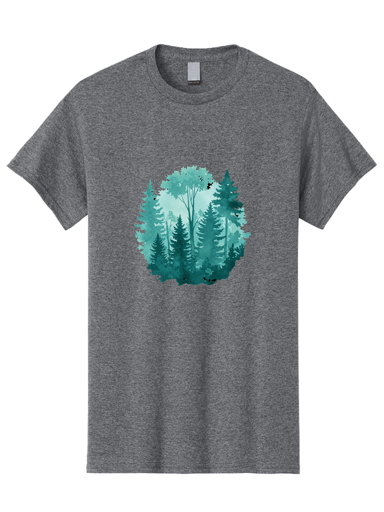 Watercolor-Forest Men'S Graphic Tee, 100% Cotton, Comfortable Casual Summer Wear, Machine Washable, Vintage Camera, Old Camera, Antique Camera, Black Camera, Classic Photography, Photography Equipment, Nostalgic Device, Film Camera, Camera Art Bal586