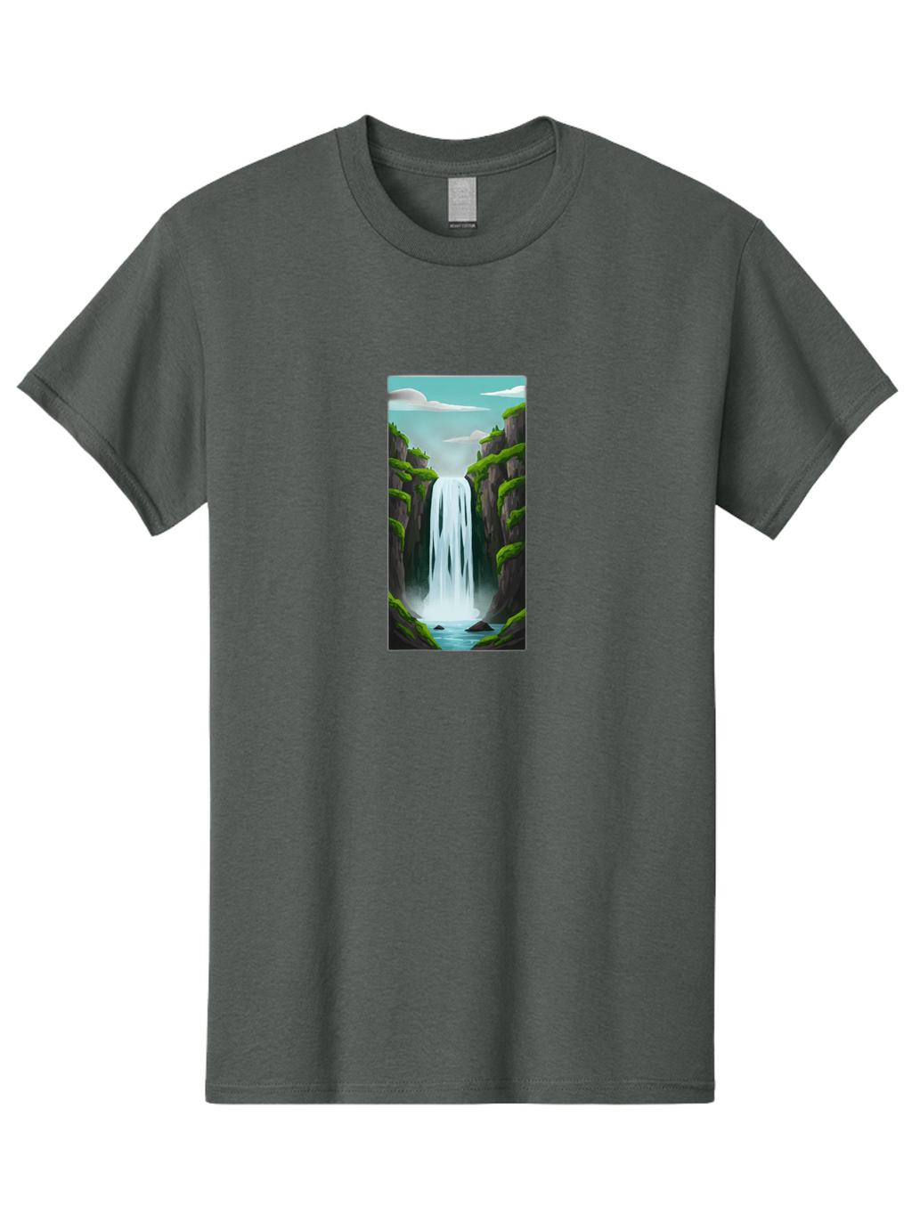 Waterfall Men'S Graphic Tee, 100% Cotton, Comfortable Casual Summer Wear, Machine Washable, Vintage Camera, Old Camera, Antique Camera, Black Camera, Classic Photography, Photography Equipment, Nostalgic Device, Film Camera, Camera Art Bal587