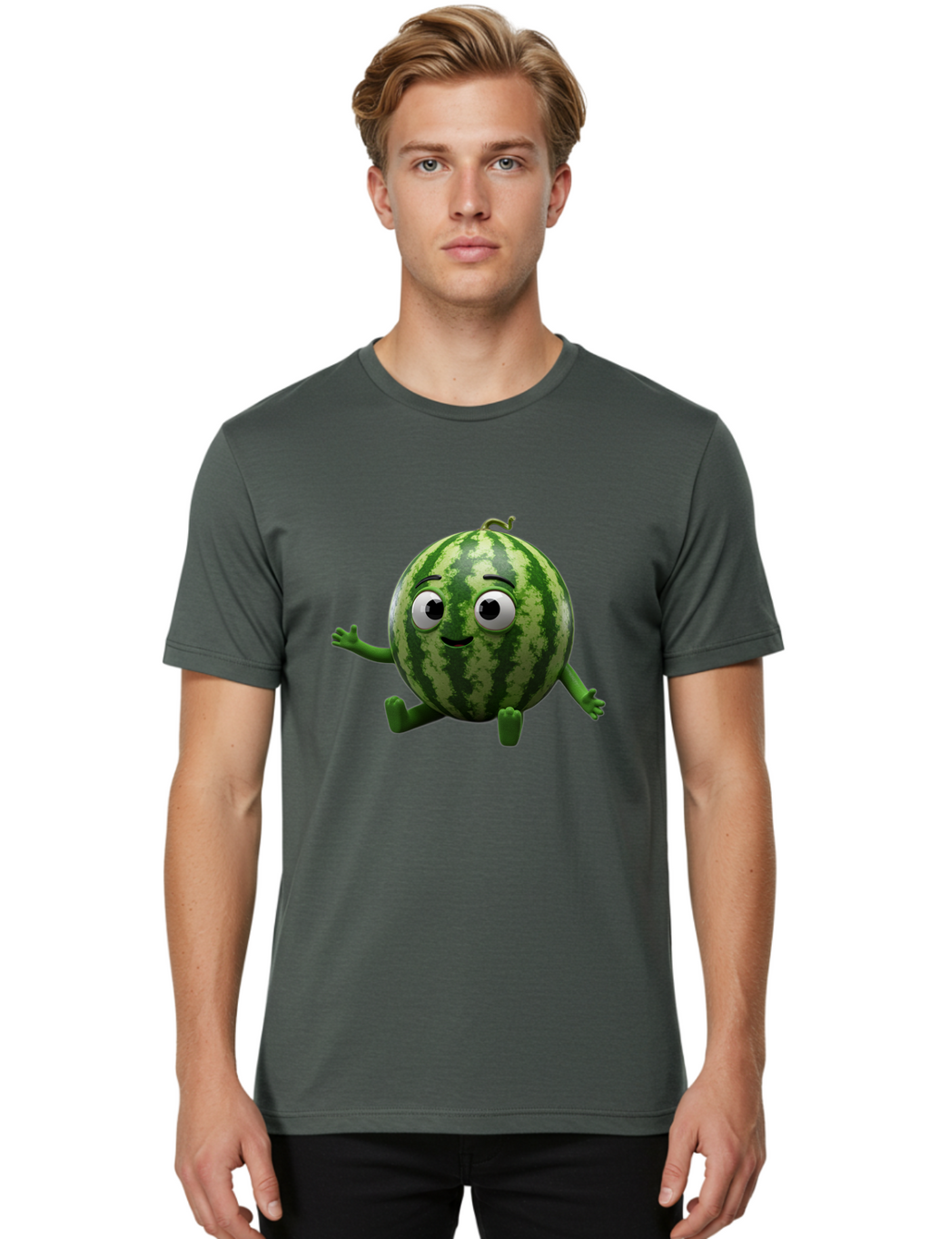 Watermelon-Character Men'S Graphic Tee, 100% Cotton, Comfortable Casual Summer Wear, Machine Washable, Vintage Camera, Old Camera, Antique Camera, Black Camera, Classic Photography, Photography Equipment, Nostalgic Device, Film Camera, Bal589