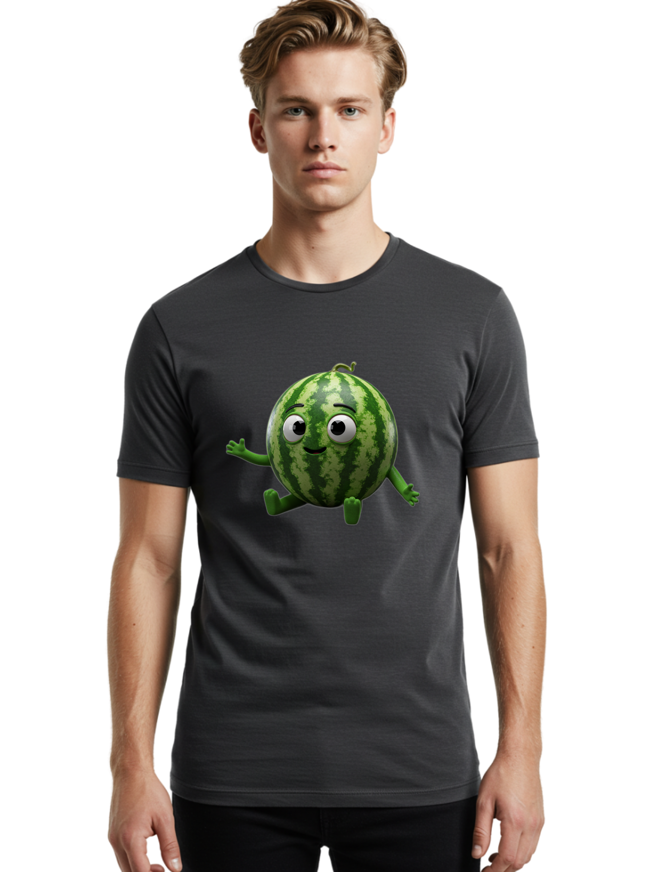 Watermelon-Character Men'S Graphic Tee, 100% Cotton, Comfortable Casual Summer Wear, Machine Washable, Vintage Camera, Old Camera, Antique Camera, Black Camera, Classic Photography, Photography Equipment, Nostalgic Device, Film Camera, Bal589