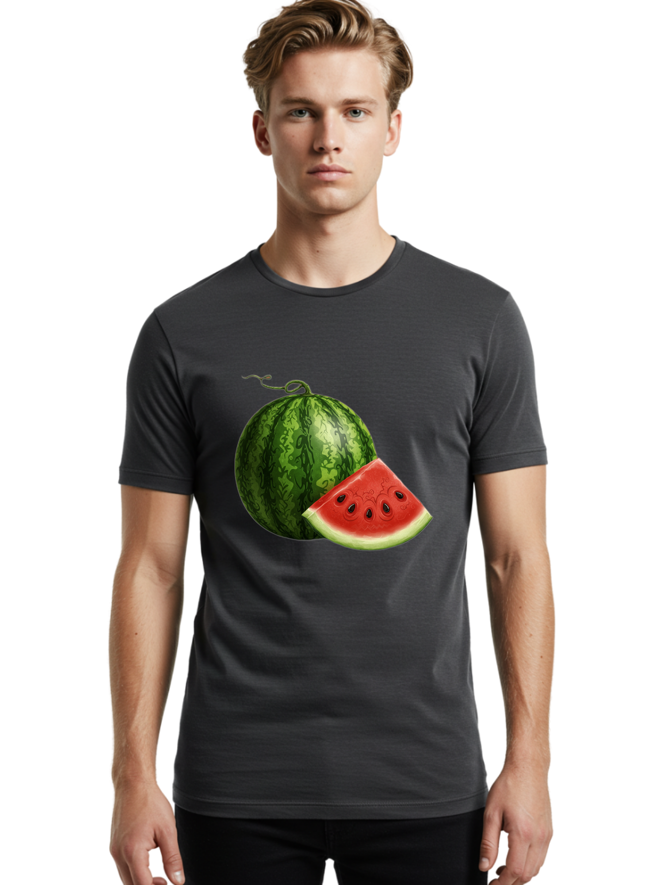 Watermelon-Slice-5 Men'S Graphic Tee, 100% Cotton, Comfortable Casual Summer Wear, Machine Washable, Vintage Camera, Old Camera, Antique Camera, Black Camera, Classic Photography, Photography Equipment, Nostalgic Device, Film Camera, Bal594