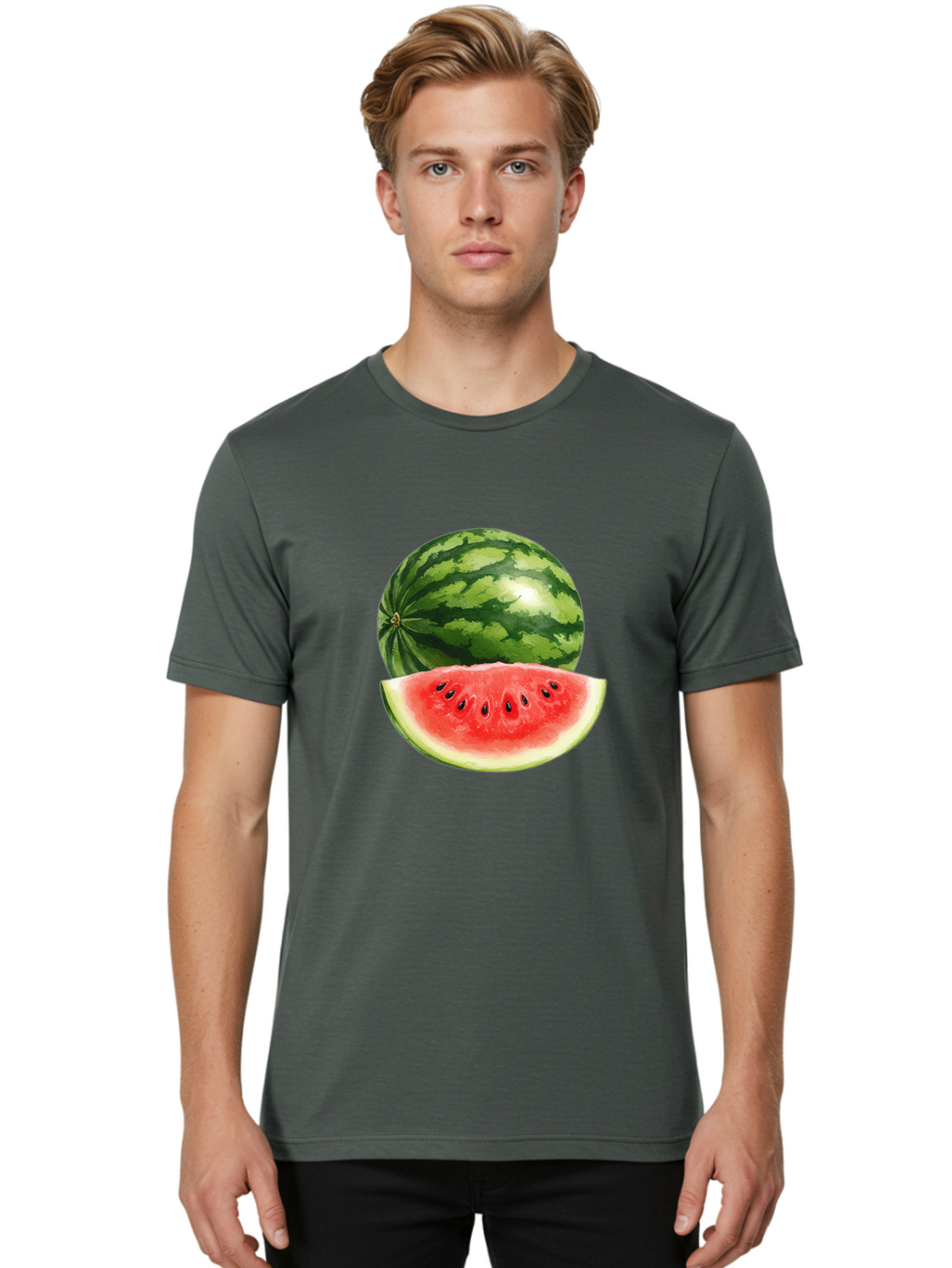 Watermelon Men'S Graphic Tee, 100% Cotton, Comfortable Casual Summer Wear, Machine Washable, Vintage Camera, Old Camera, Antique Camera, Black Camera, Classic Photography, Photography Equipment, Nostalgic Device, Film Camera, Camera Art Bal599