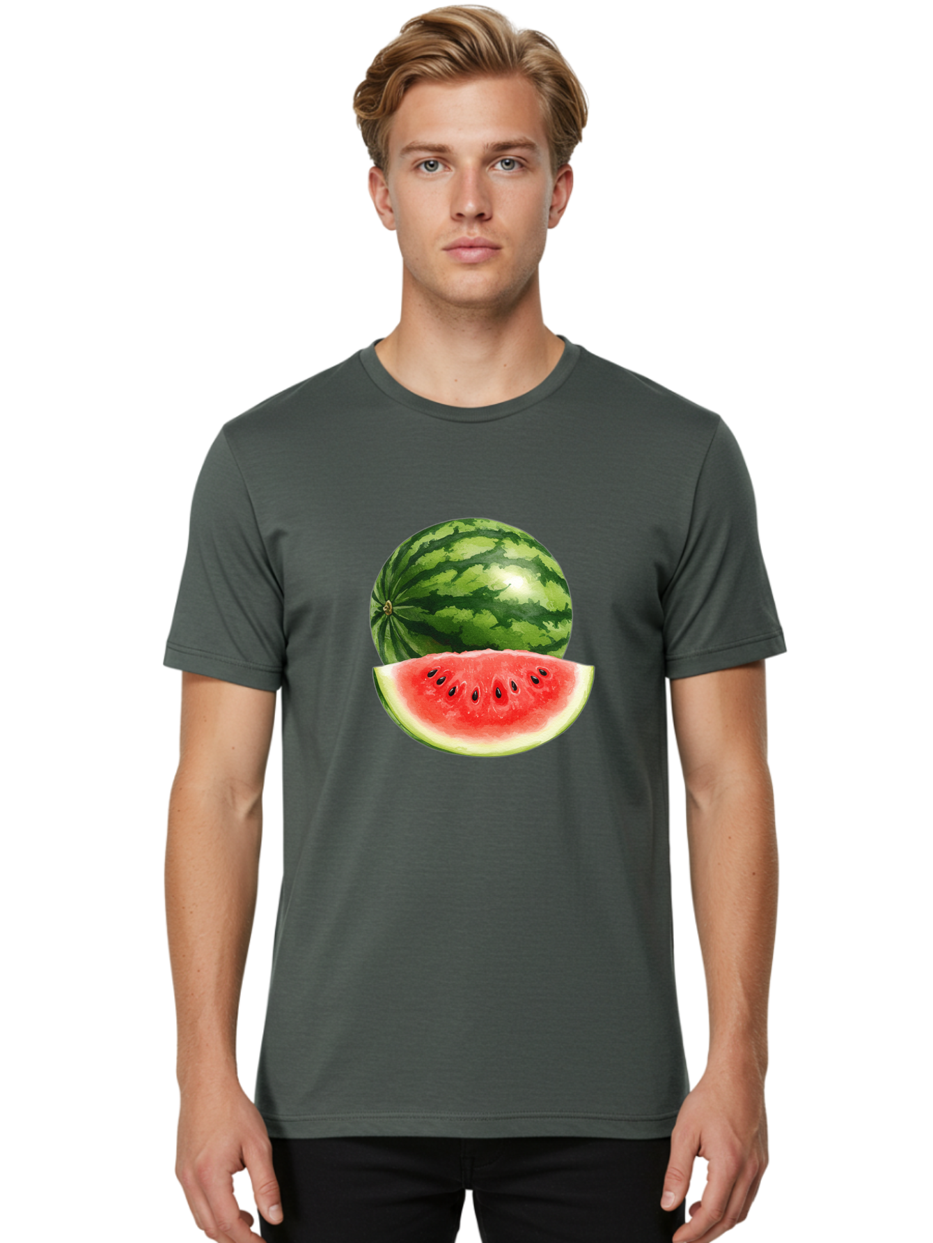 Watermelon Men'S Graphic Tee, 100% Cotton, Comfortable Casual Summer Wear, Machine Washable, Vintage Camera, Old Camera, Antique Camera, Black Camera, Classic Photography, Photography Equipment, Nostalgic Device, Film Camera, Camera Art Bal599