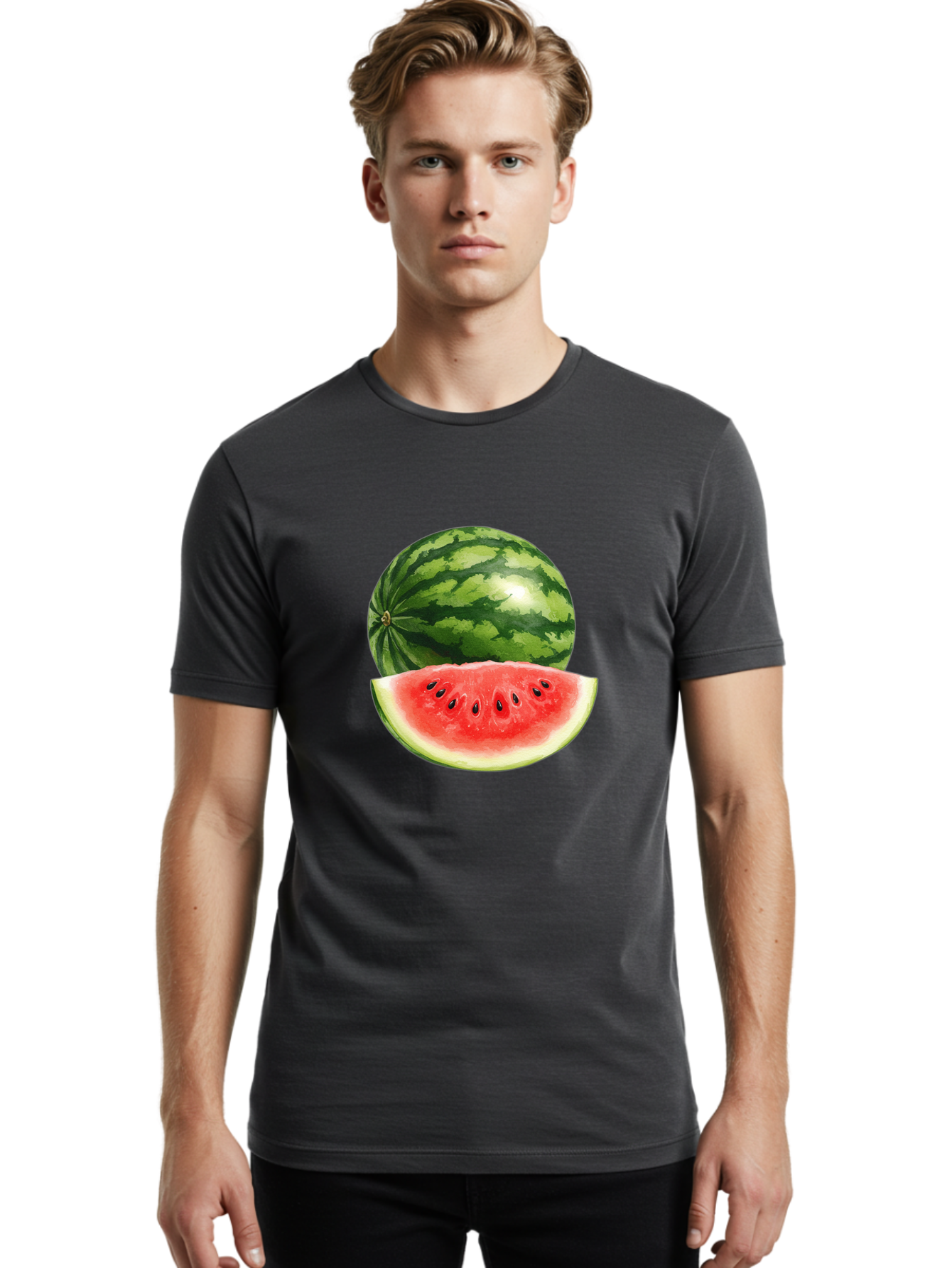 Watermelon Men'S Graphic Tee, 100% Cotton, Comfortable Casual Summer Wear, Machine Washable, Vintage Camera, Old Camera, Antique Camera, Black Camera, Classic Photography, Photography Equipment, Nostalgic Device, Film Camera, Camera Art Bal599