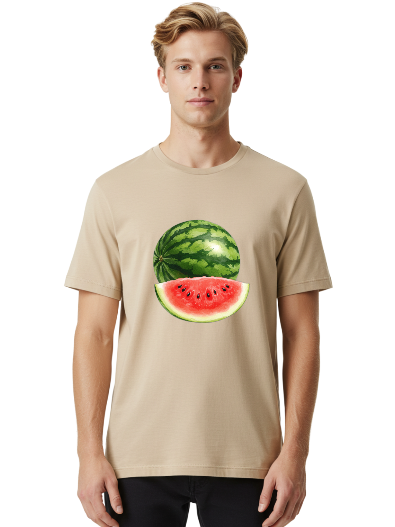 Watermelon Men'S Graphic Tee, 100% Cotton, Comfortable Casual Summer Wear, Machine Washable, Vintage Camera, Old Camera, Antique Camera, Black Camera, Classic Photography, Photography Equipment, Nostalgic Device, Film Camera, Camera Art Bal599