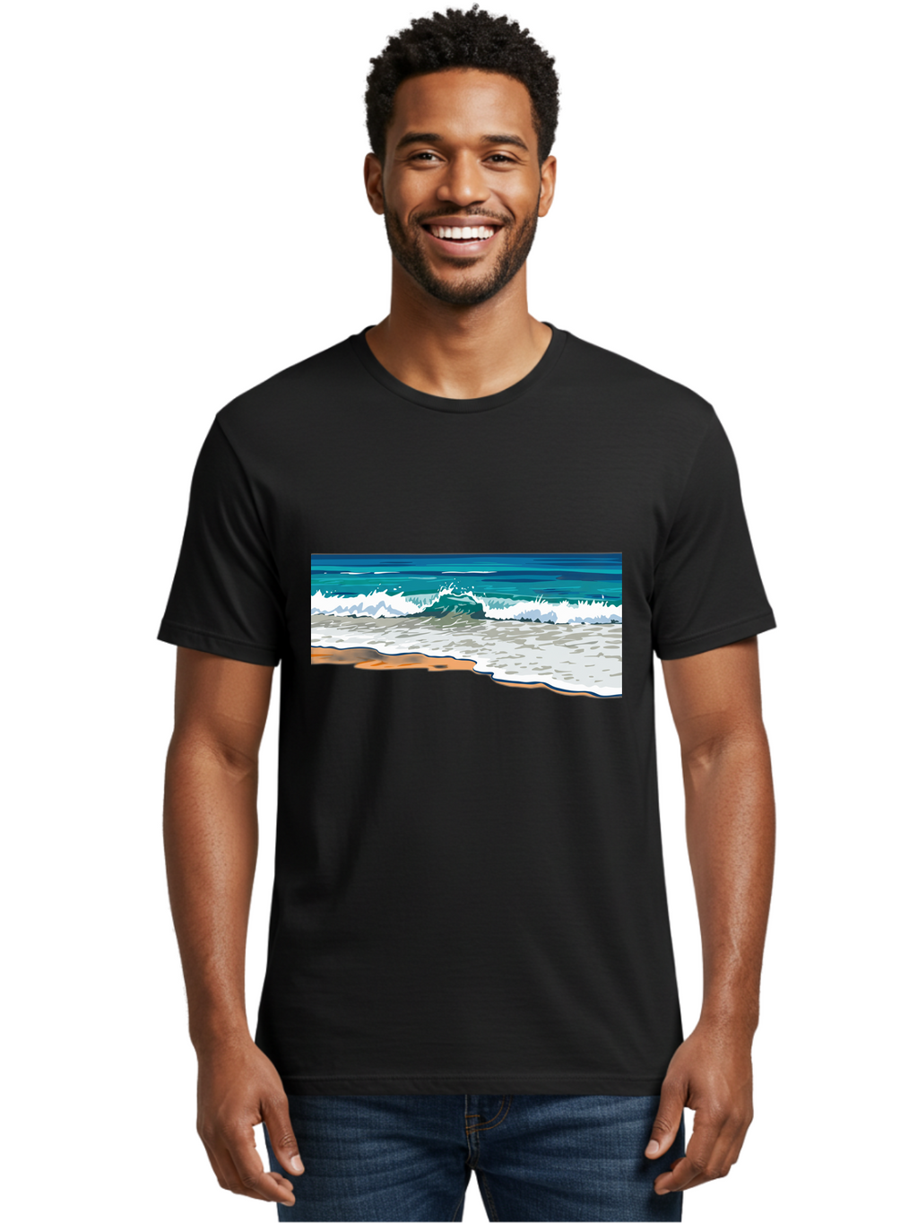 Waves-Crashing-On-Shore Men'S Graphic Tee, 100% Cotton, Comfortable Casual Summer Wear, Machine Washable, Vintage Camera, Old Camera, Antique Camera, Black Camera, Classic Photography, Photography Equipment, Nostalgic Device, Film Camera, Bal600