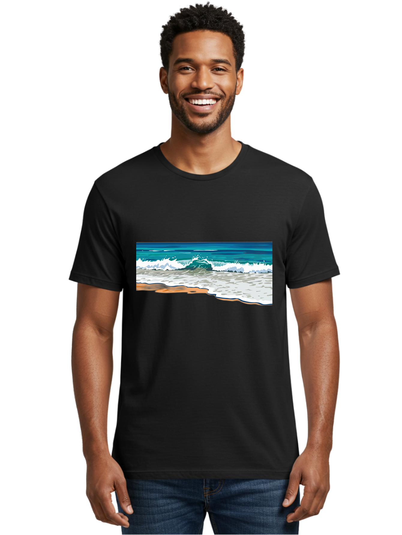 Waves-Crashing-On-Shore Men'S Graphic Tee, 100% Cotton, Comfortable Casual Summer Wear, Machine Washable, Vintage Camera, Old Camera, Antique Camera, Black Camera, Classic Photography, Photography Equipment, Nostalgic Device, Film Camera, Bal600