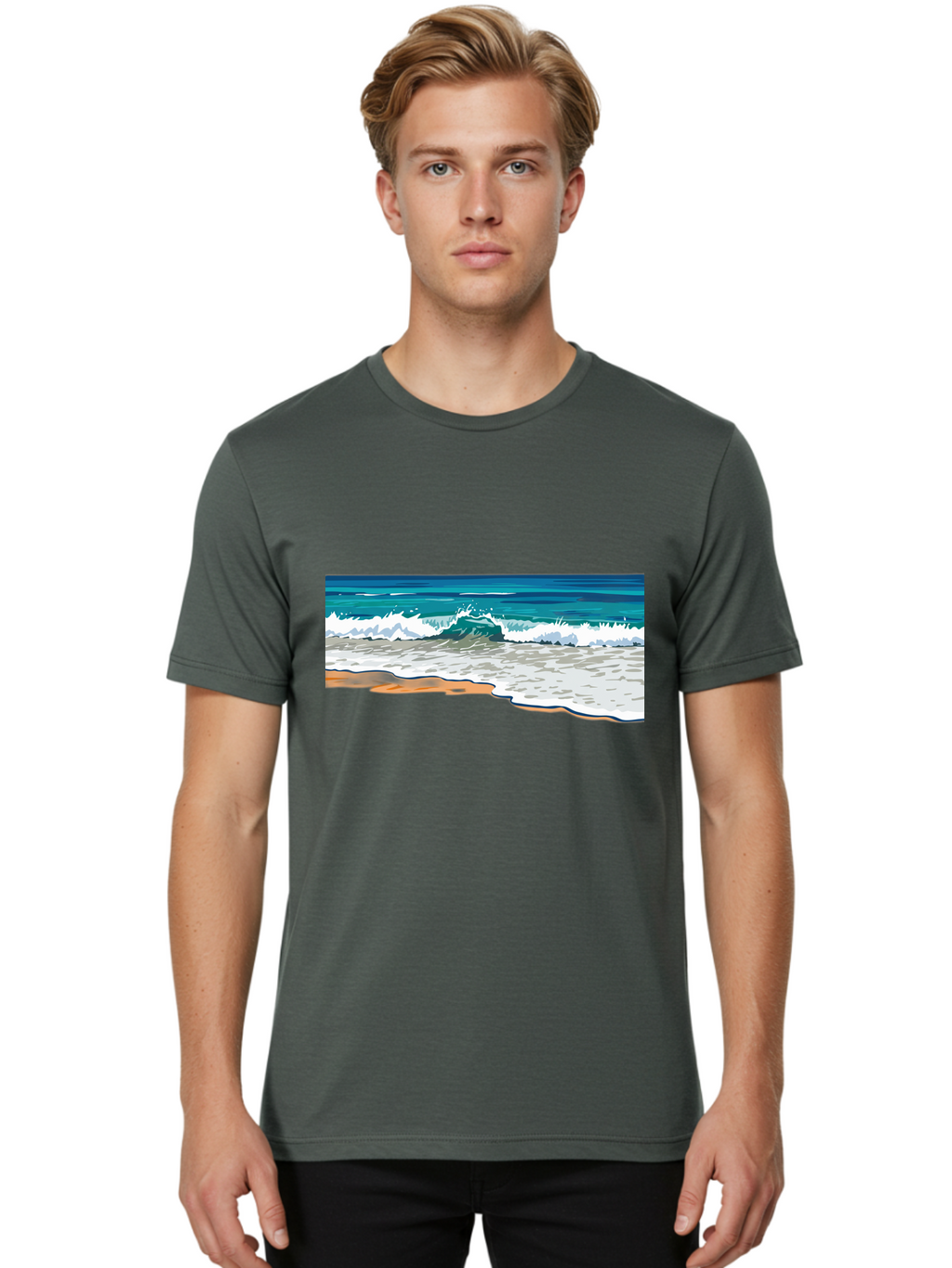Waves-Crashing-On-Shore Men'S Graphic Tee, 100% Cotton, Comfortable Casual Summer Wear, Machine Washable, Vintage Camera, Old Camera, Antique Camera, Black Camera, Classic Photography, Photography Equipment, Nostalgic Device, Film Camera, Bal600