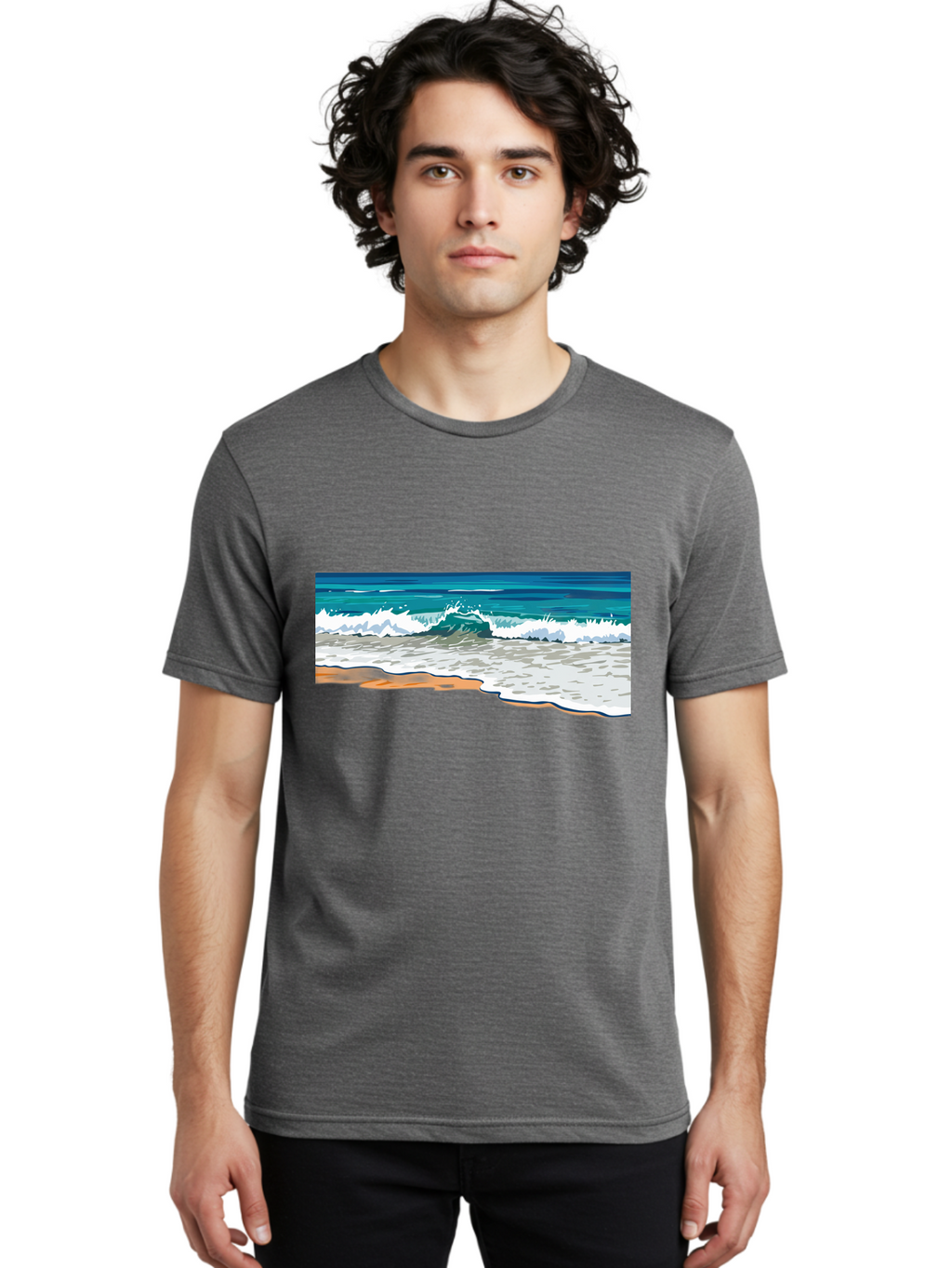 Waves-Crashing-On-Shore Men'S Graphic Tee, 100% Cotton, Comfortable Casual Summer Wear, Machine Washable, Vintage Camera, Old Camera, Antique Camera, Black Camera, Classic Photography, Photography Equipment, Nostalgic Device, Film Camera, Bal600