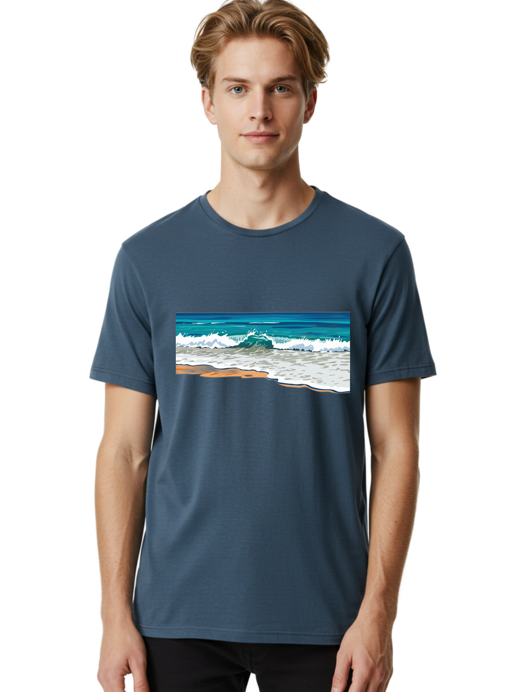 Waves-Crashing-On-Shore Men'S Graphic Tee, 100% Cotton, Comfortable Casual Summer Wear, Machine Washable, Vintage Camera, Old Camera, Antique Camera, Black Camera, Classic Photography, Photography Equipment, Nostalgic Device, Film Camera, Bal600