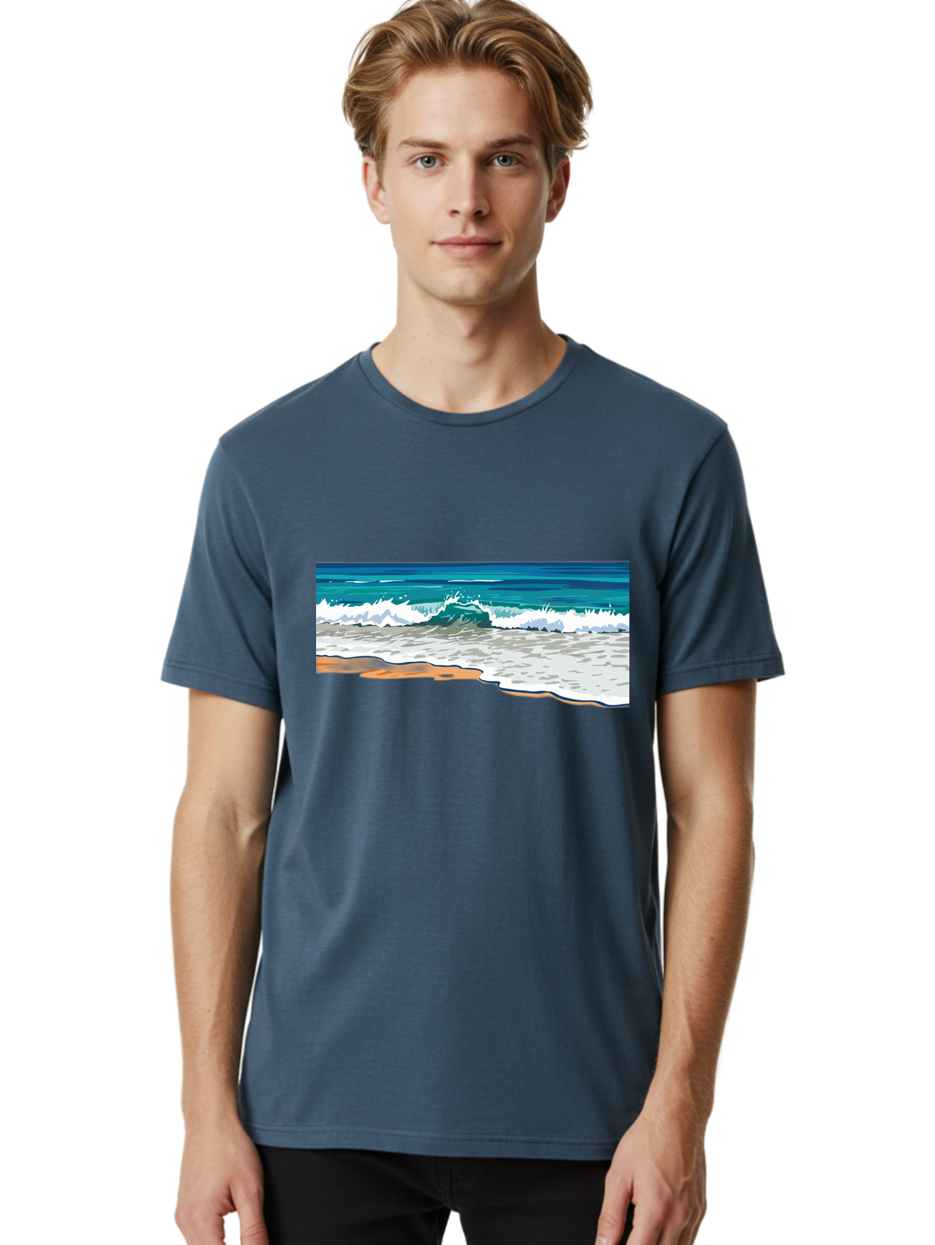 Waves-Crashing-On-Shore Men'S Graphic Tee, 100% Cotton, Comfortable Casual Summer Wear, Machine Washable, Vintage Camera, Old Camera, Antique Camera, Black Camera, Classic Photography, Photography Equipment, Nostalgic Device, Film Camera, Bal600