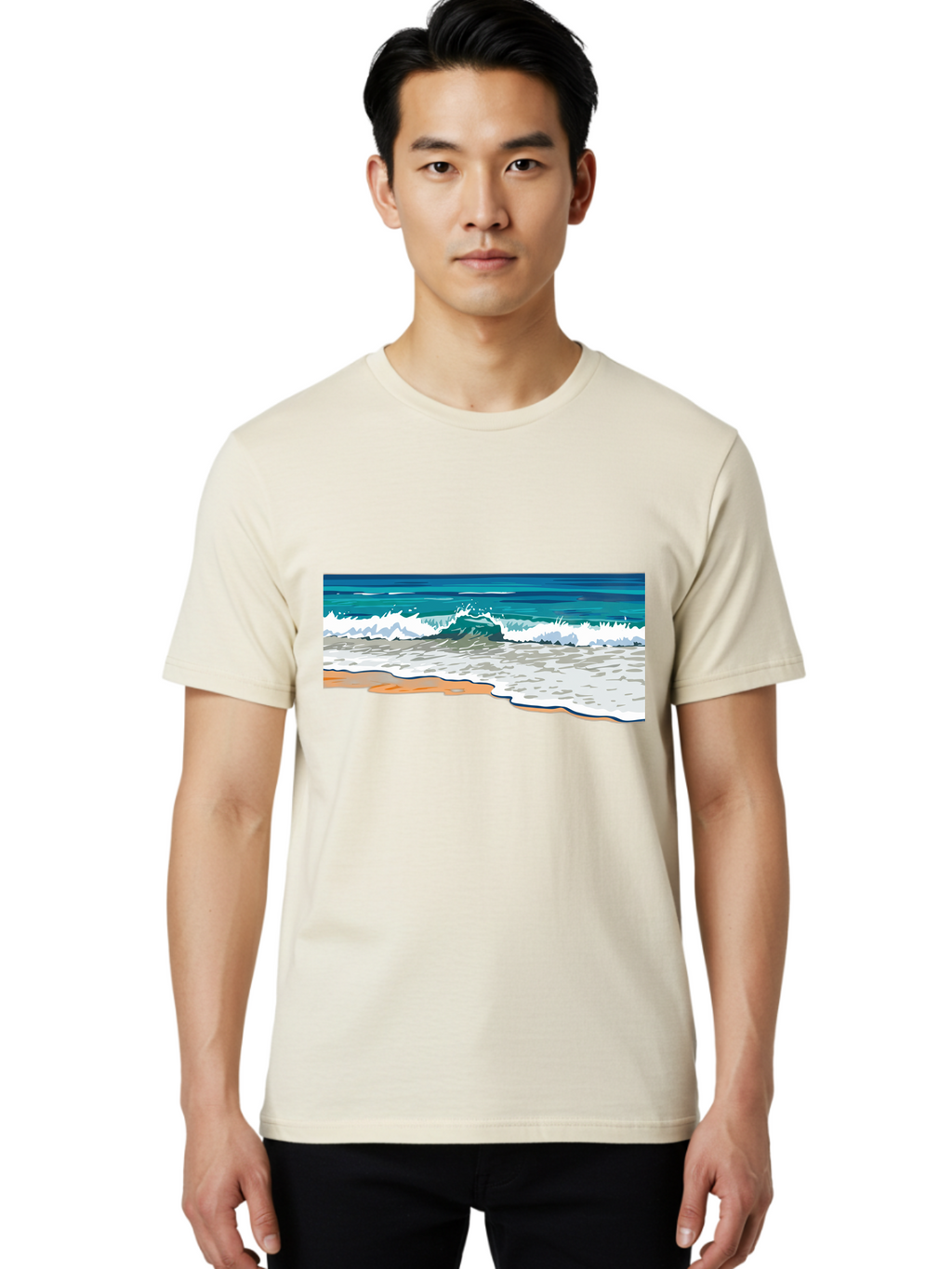 Waves-Crashing-On-Shore Men'S Graphic Tee, 100% Cotton, Comfortable Casual Summer Wear, Machine Washable, Vintage Camera, Old Camera, Antique Camera, Black Camera, Classic Photography, Photography Equipment, Nostalgic Device, Film Camera, Bal600