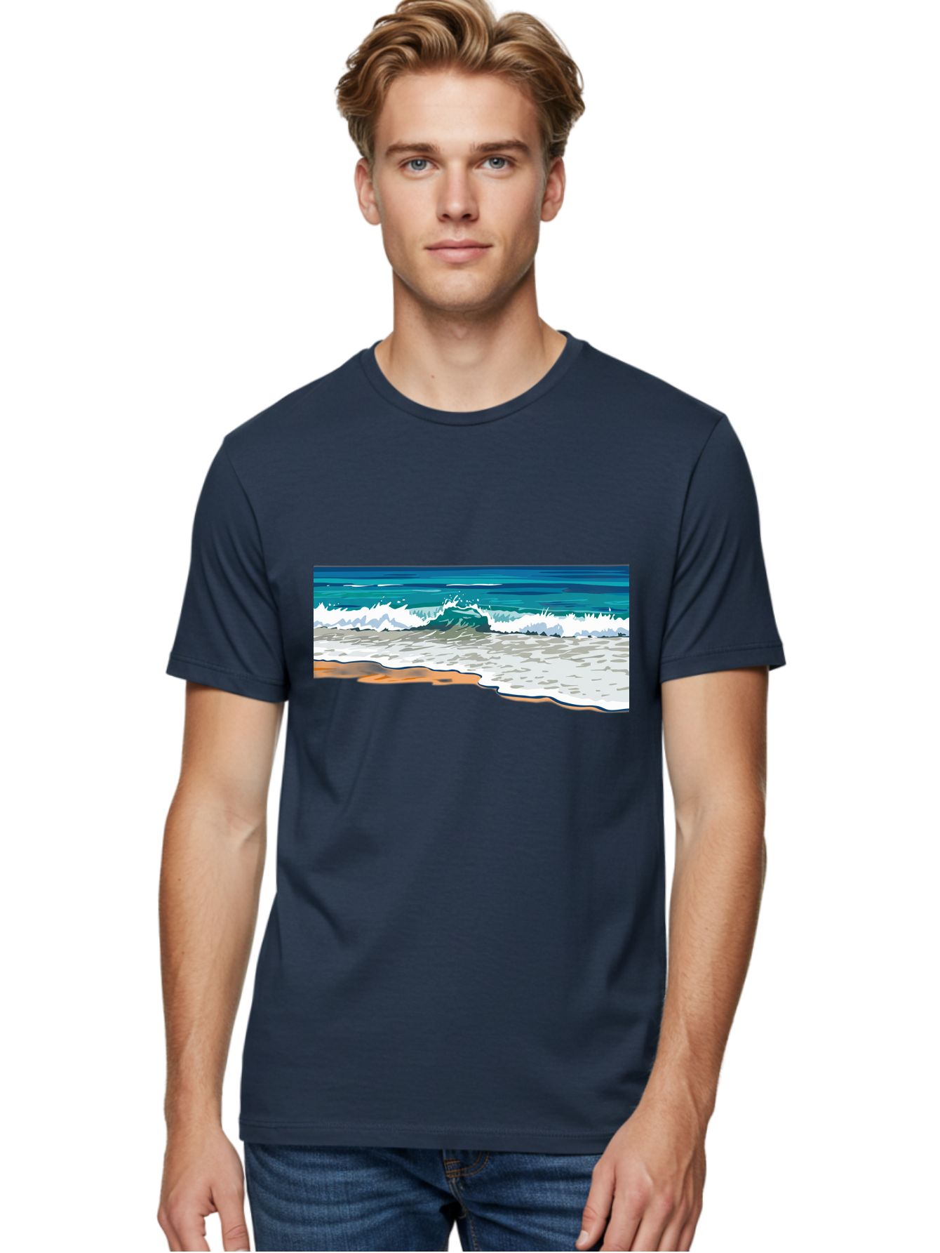 Waves-Crashing-On-Shore Men'S Graphic Tee, 100% Cotton, Comfortable Casual Summer Wear, Machine Washable, Vintage Camera, Old Camera, Antique Camera, Black Camera, Classic Photography, Photography Equipment, Nostalgic Device, Film Camera, Bal600