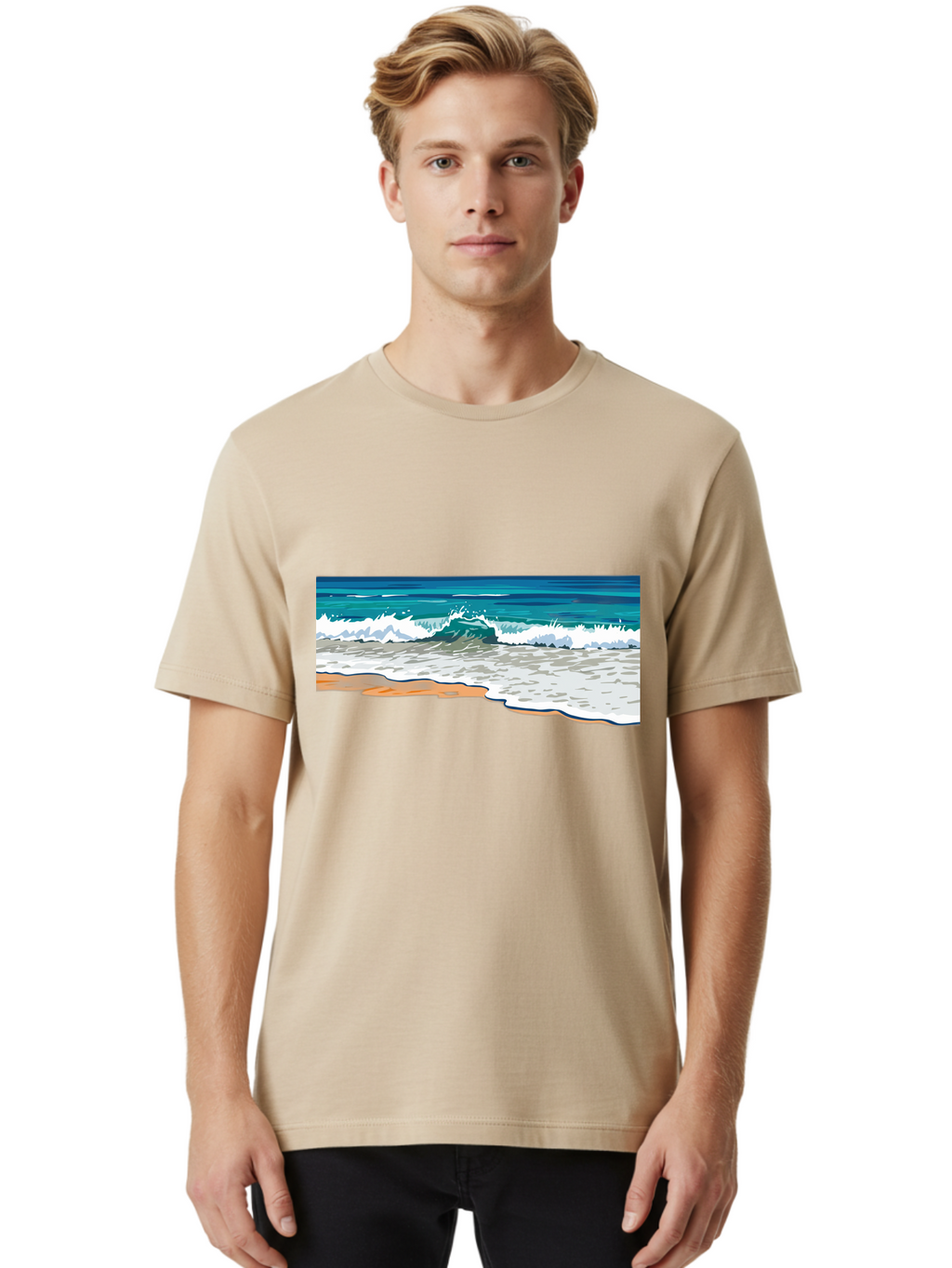 Waves-Crashing-On-Shore Men'S Graphic Tee, 100% Cotton, Comfortable Casual Summer Wear, Machine Washable, Vintage Camera, Old Camera, Antique Camera, Black Camera, Classic Photography, Photography Equipment, Nostalgic Device, Film Camera, Bal600