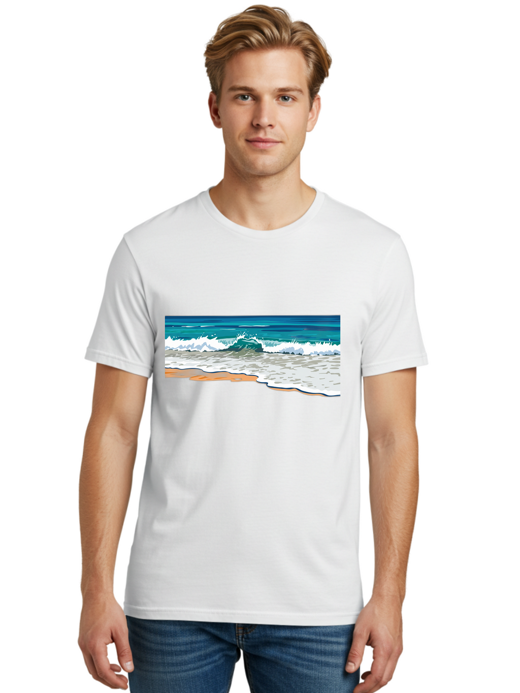Waves-Crashing-On-Shore Men'S Graphic Tee, 100% Cotton, Comfortable Casual Summer Wear, Machine Washable, Vintage Camera, Old Camera, Antique Camera, Black Camera, Classic Photography, Photography Equipment, Nostalgic Device, Film Camera, Bal600