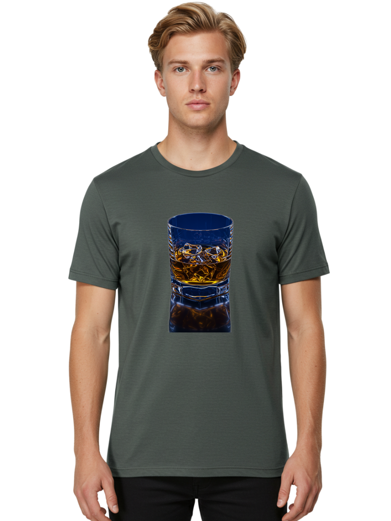 Whiskey-On-The-Rocks-1 Men'S Graphic Tee, 100% Cotton, Comfortable Casual Summer Wear, Machine Washable, Vintage Camera, Old Camera, Antique Camera, Black Camera, Classic Photography, Photography Equipment, Nostalgic Device, Film Camera, Bal607