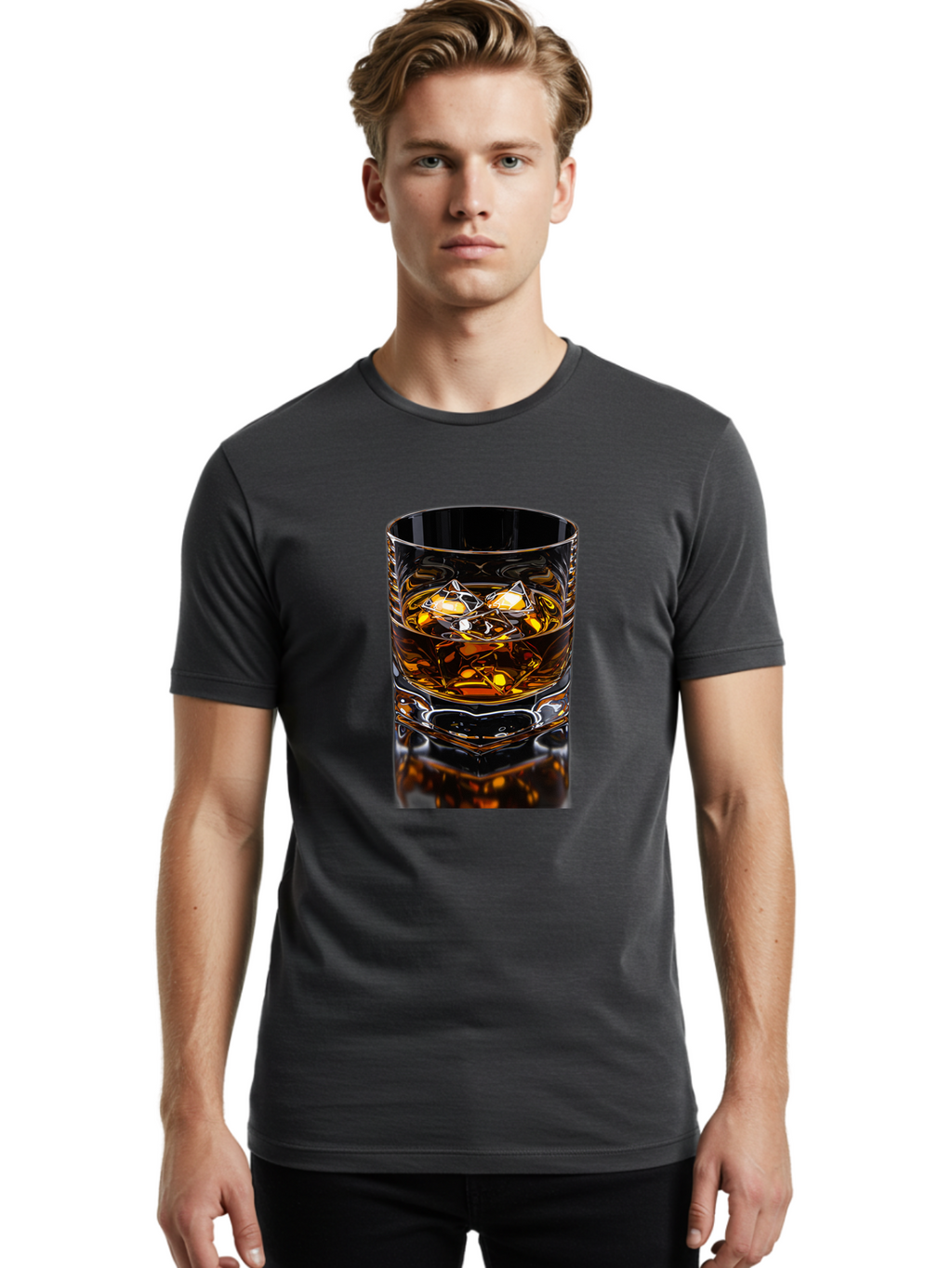 Whiskey-On-The-Rocks Men'S Graphic Tee, 100% Cotton, Comfortable Casual Summer Wear, Machine Washable, Vintage Camera, Old Camera, Antique Camera, Black Camera, Classic Photography, Photography Equipment, Nostalgic Device, Film Camera, Bal608